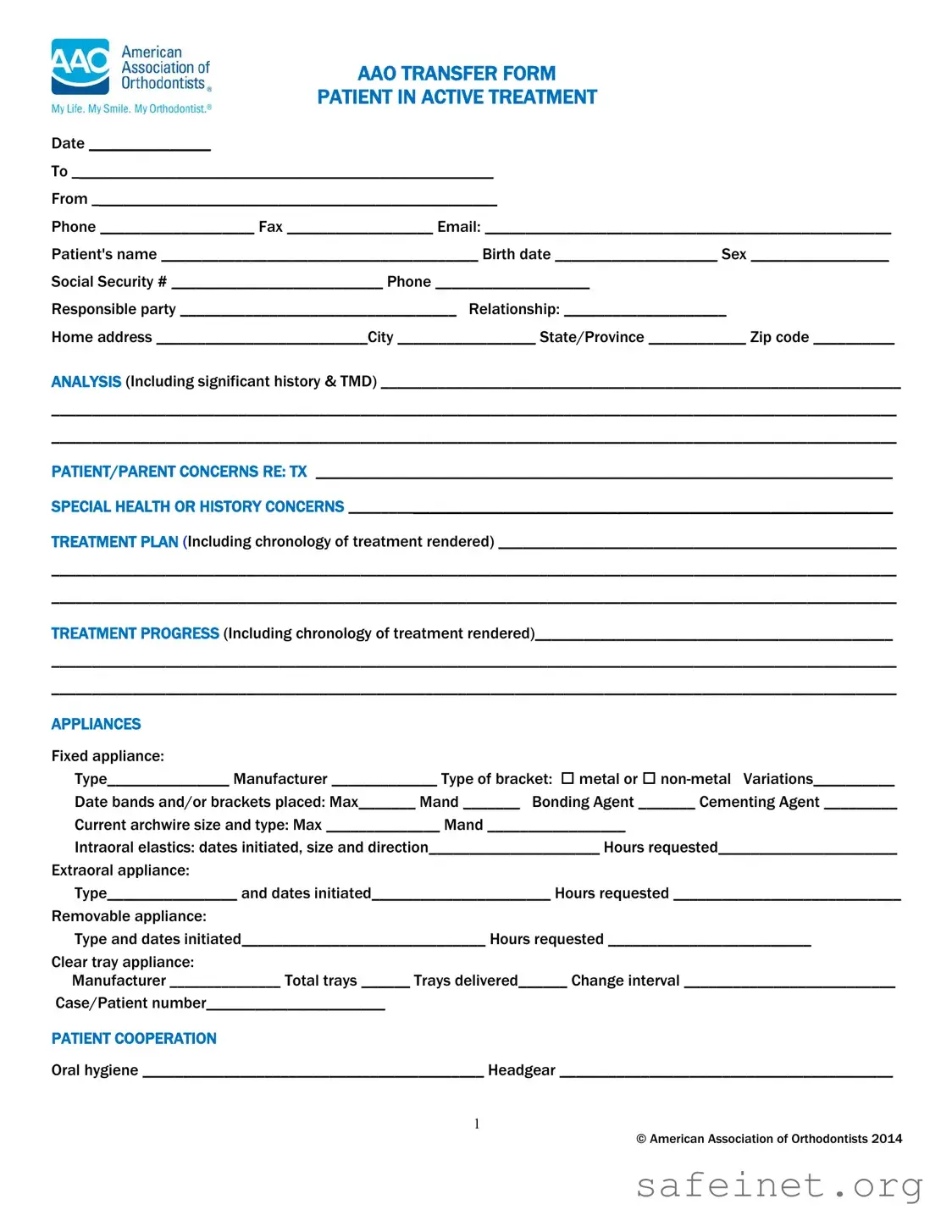 Blank Aao Transfer Template