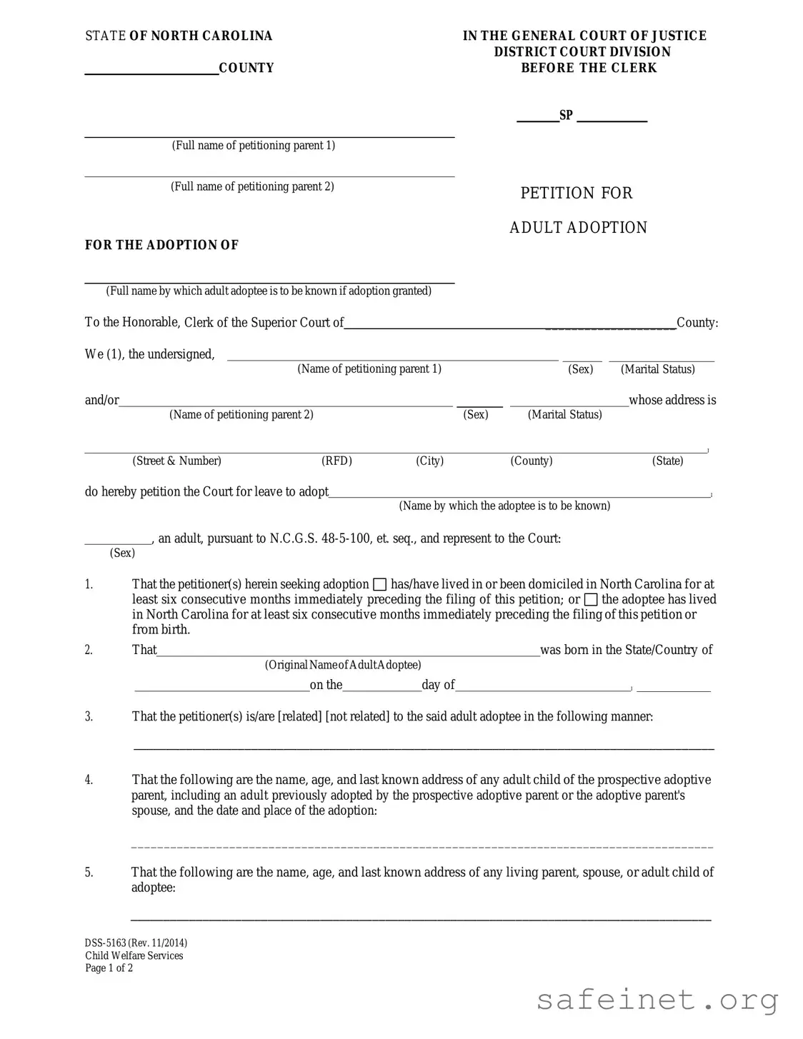 Blank Dss 5163 Template