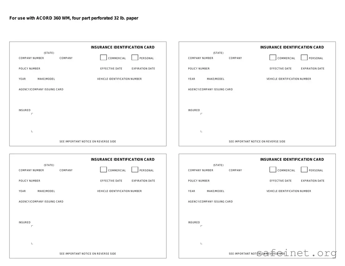 Blank Acord 50 WM Template