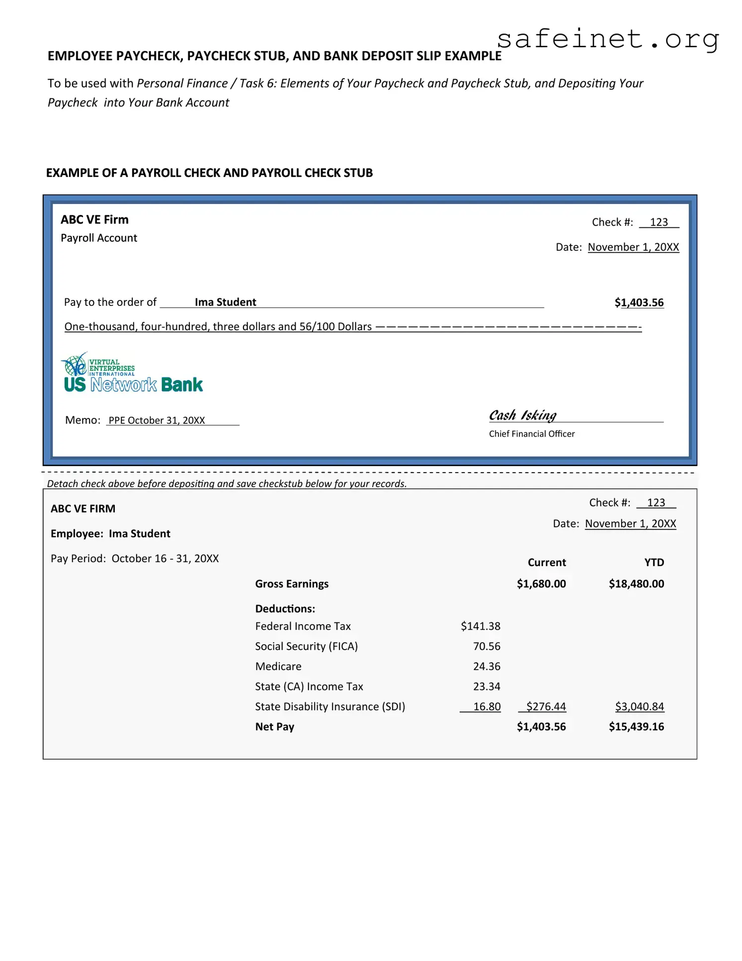 Blank Payroll Check Template
