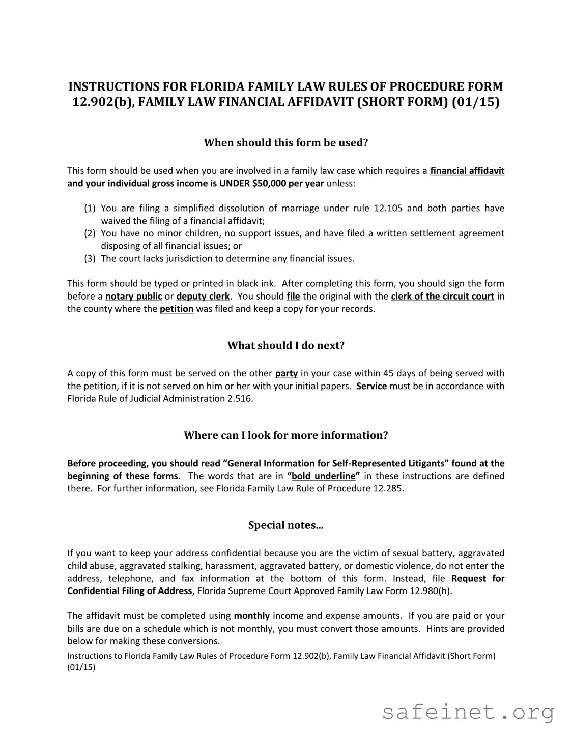 Blank Family Law Financial Affidavit 12 902 B Template