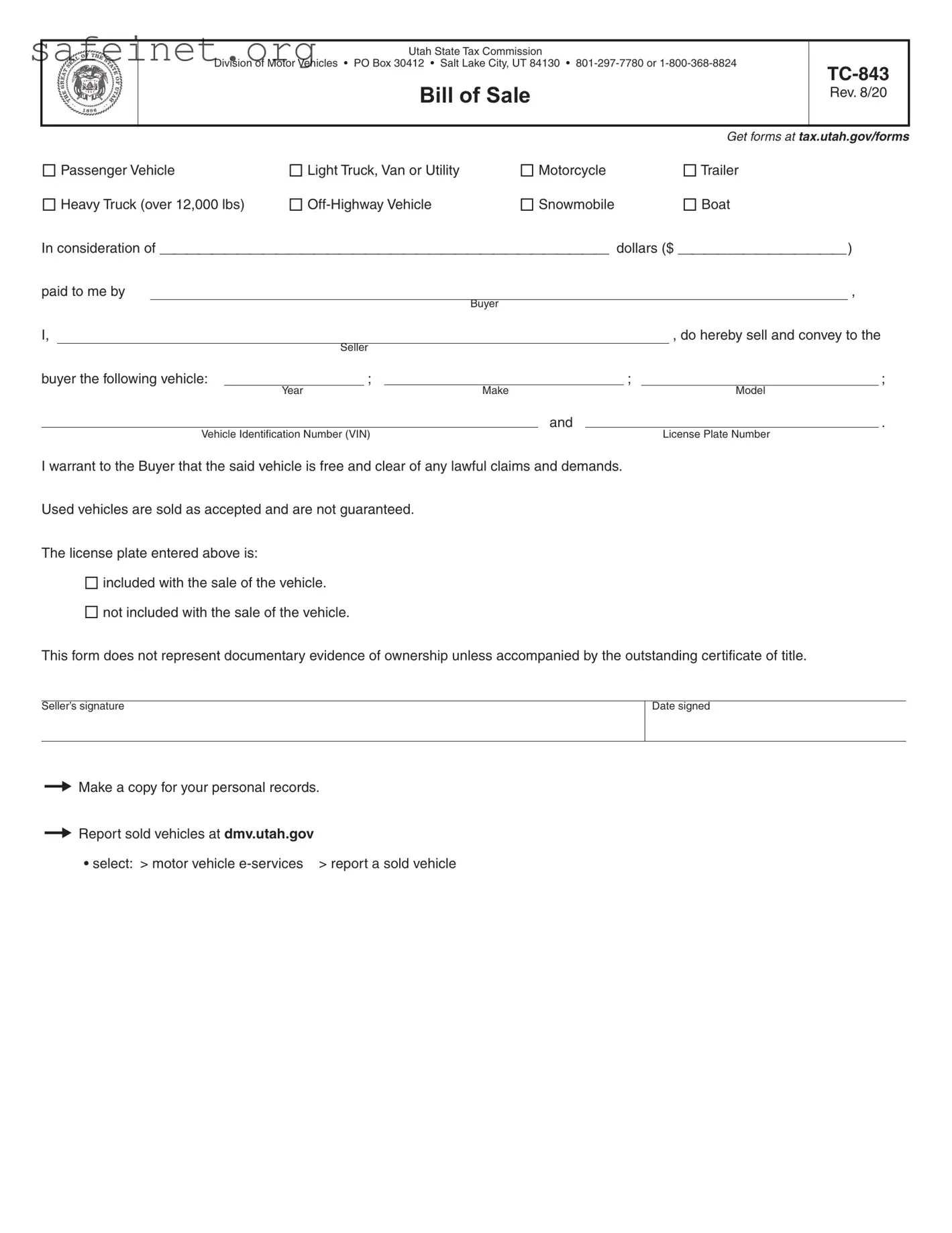 Blank BOS TC-843 Template