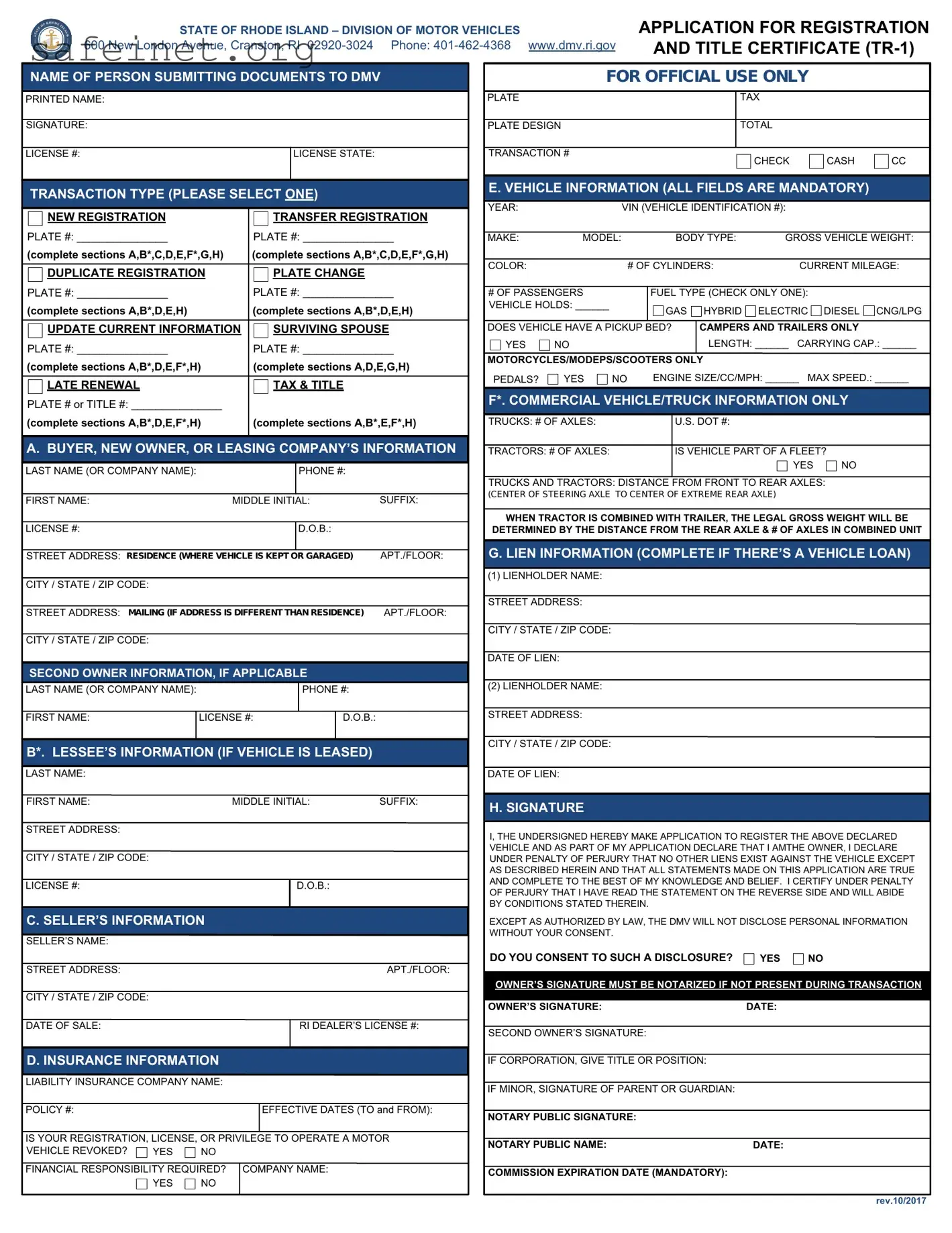 Blank BOS TR-1 Template