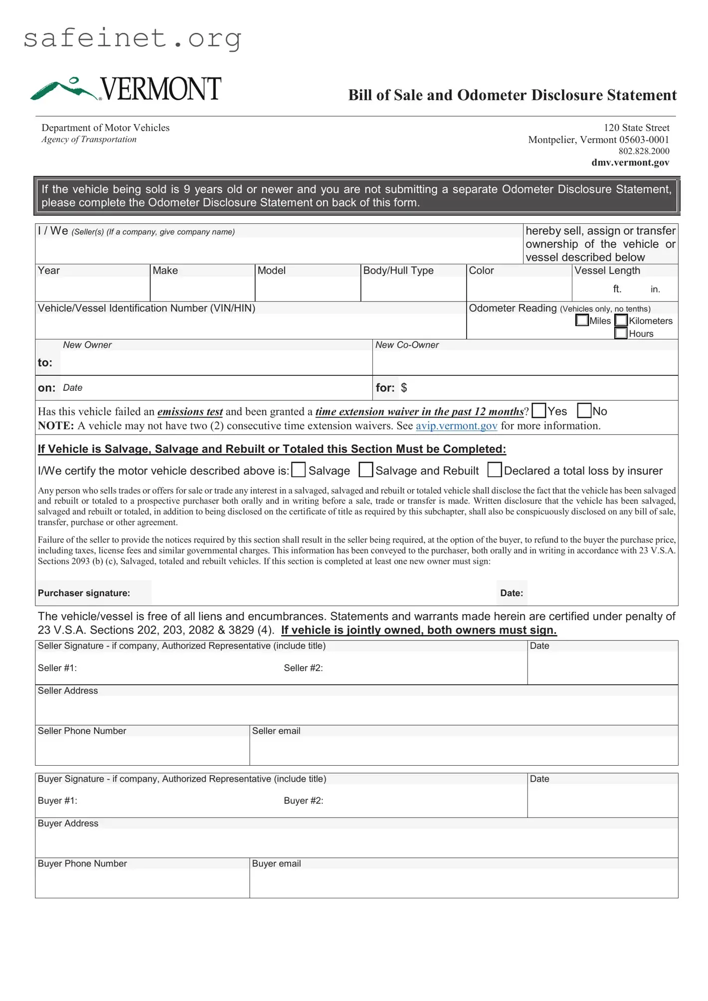 Blank BOS VT-005 Template