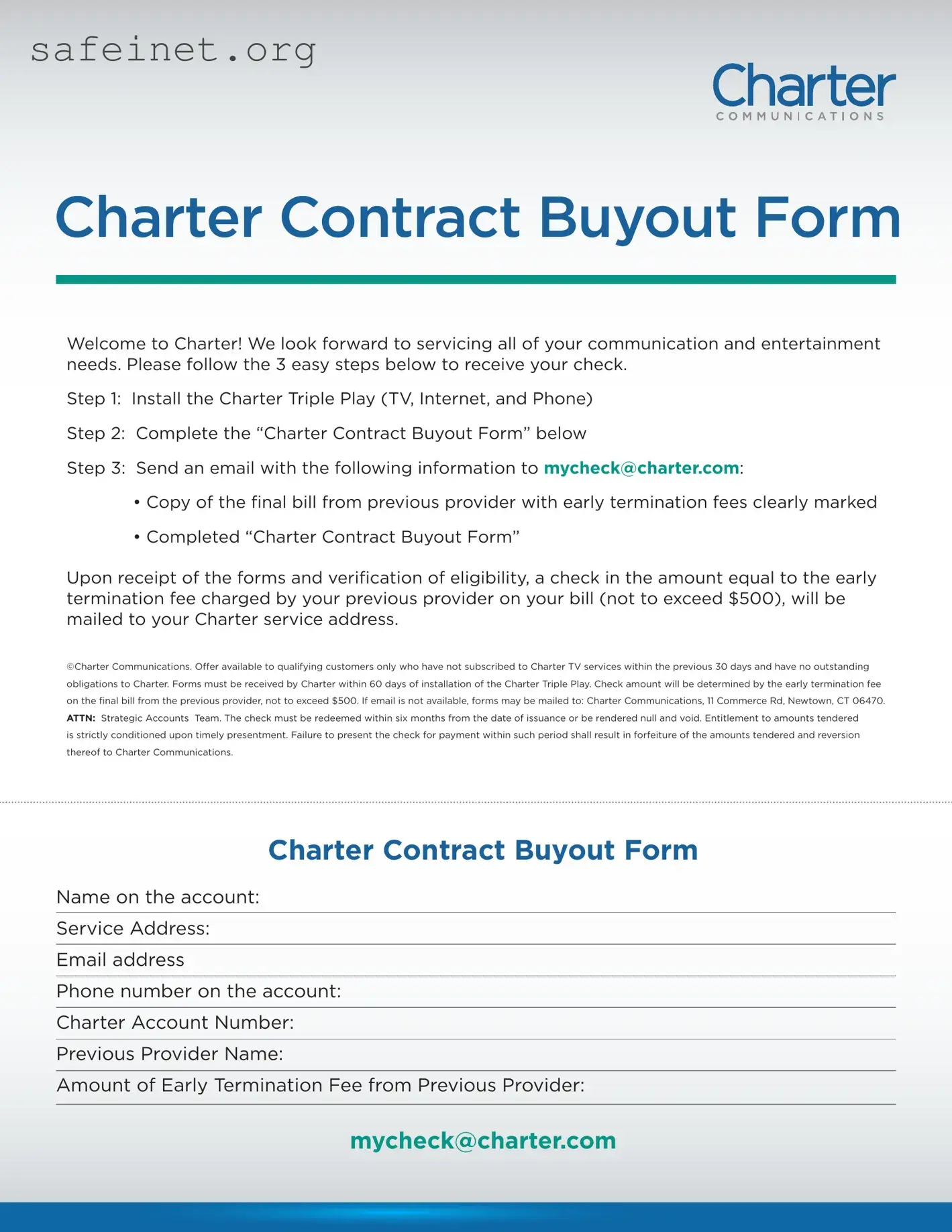 Blank Charter Contract Buyout Template