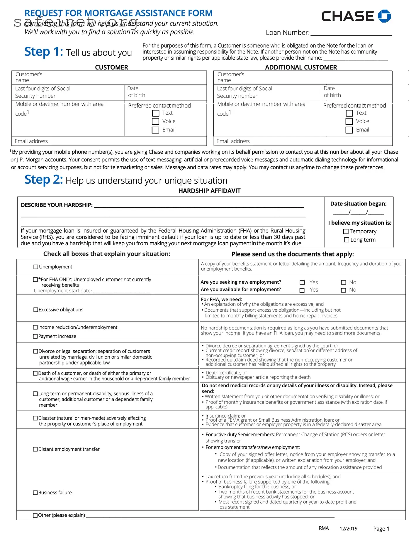 Blank Chase D19693 Rma 0913 Template