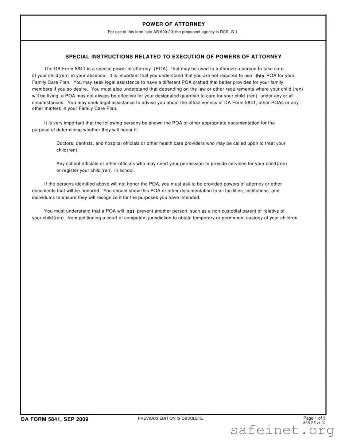 Blank Da 5841 Template