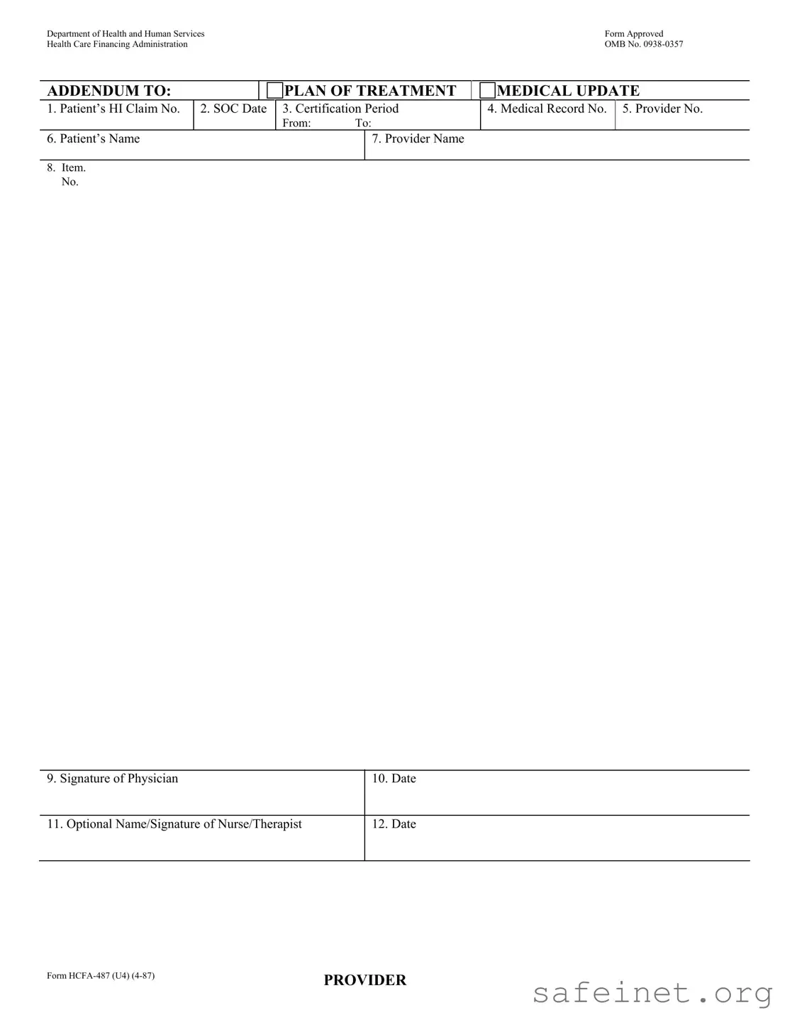 Blank Hcfa 487 Template