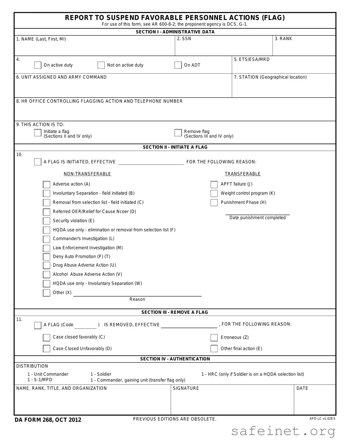 Blank Da 268 Template