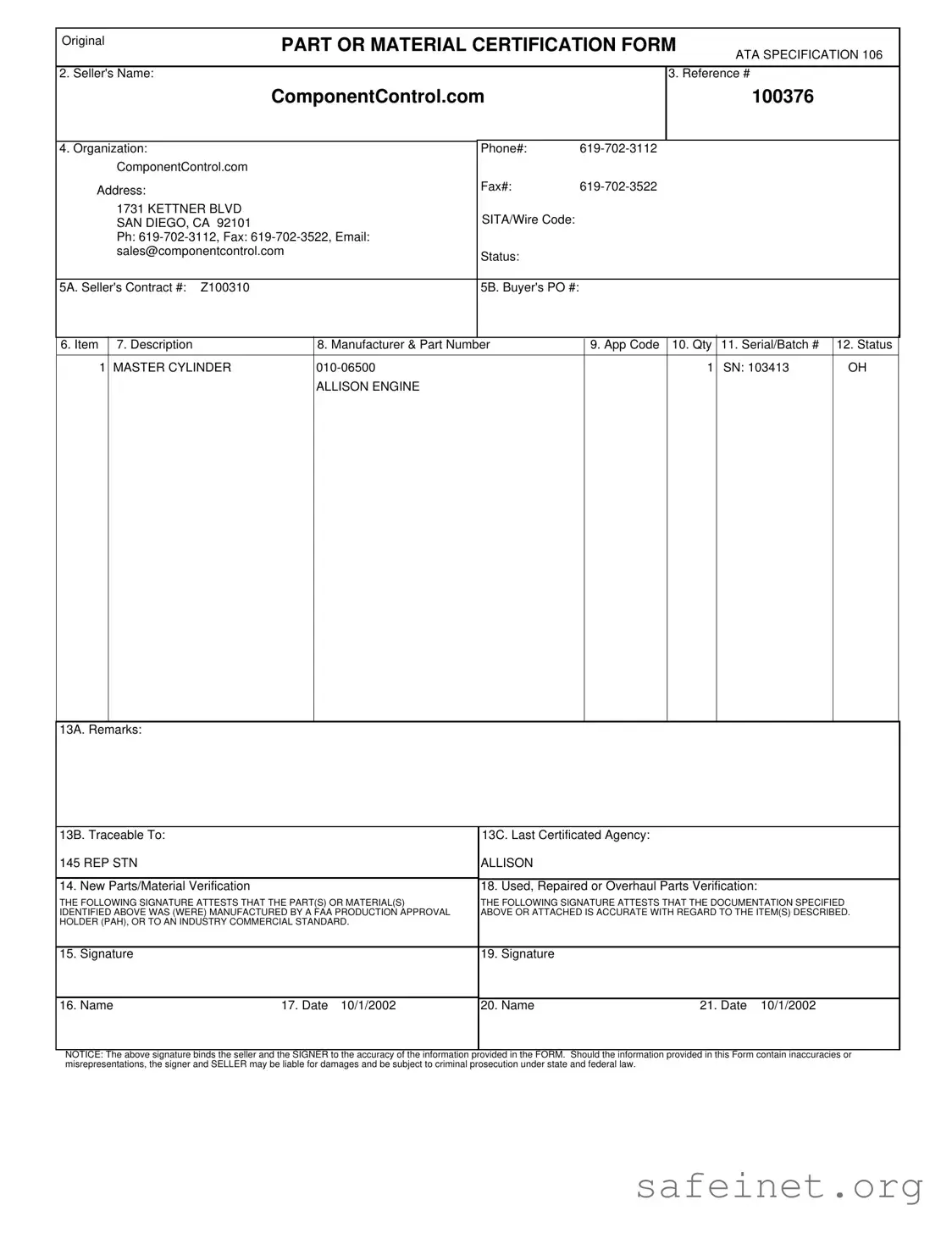 Blank Ata 106 Template