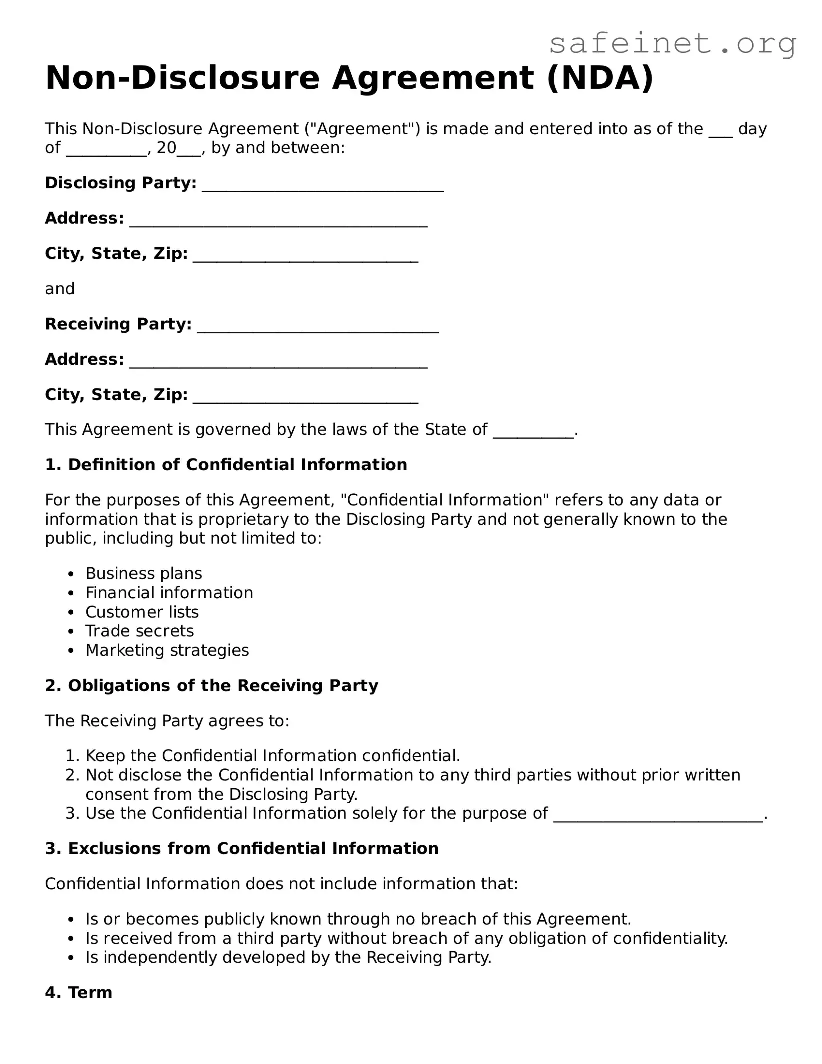 Official Non-disclosure Agreement Document