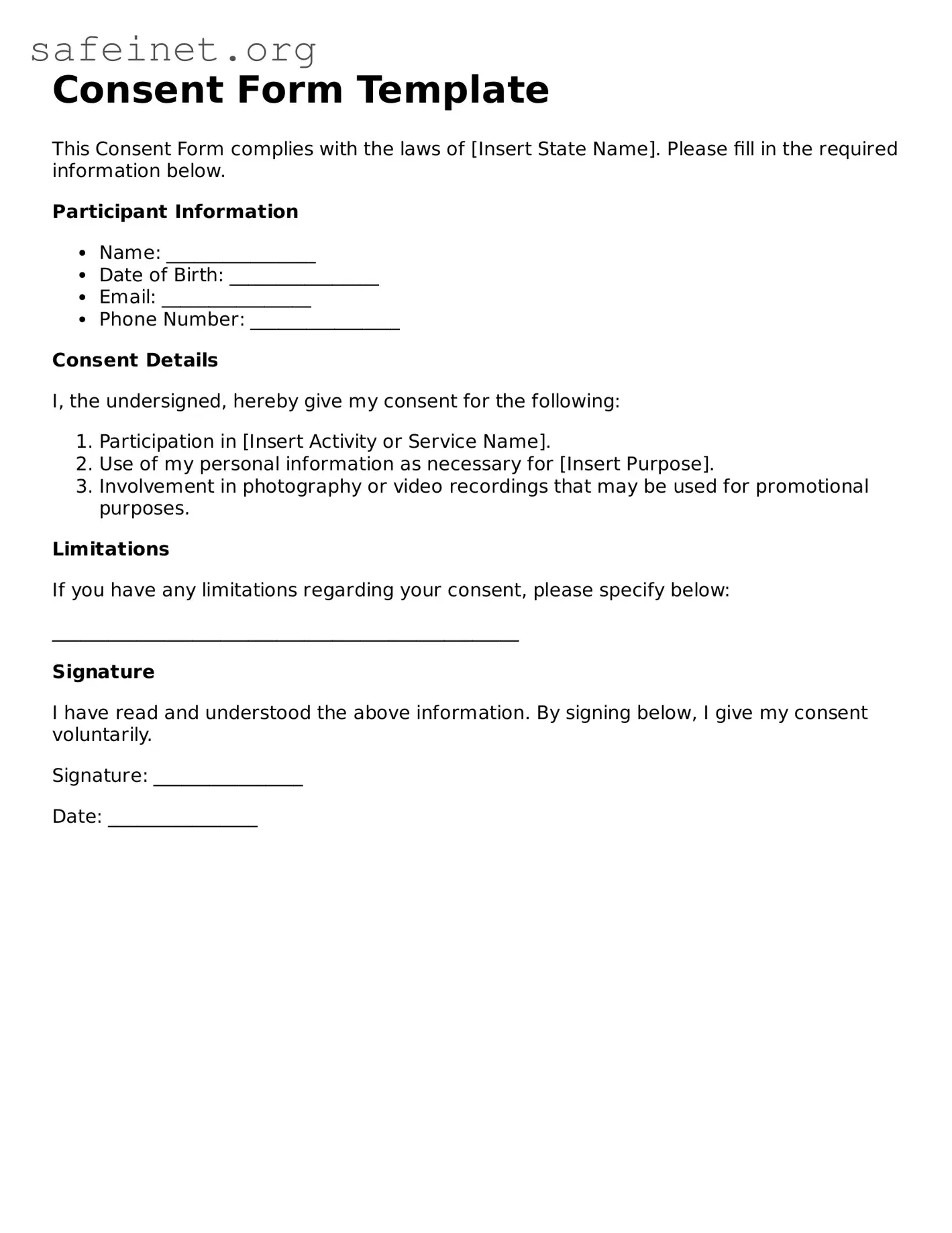 Official Consent Document