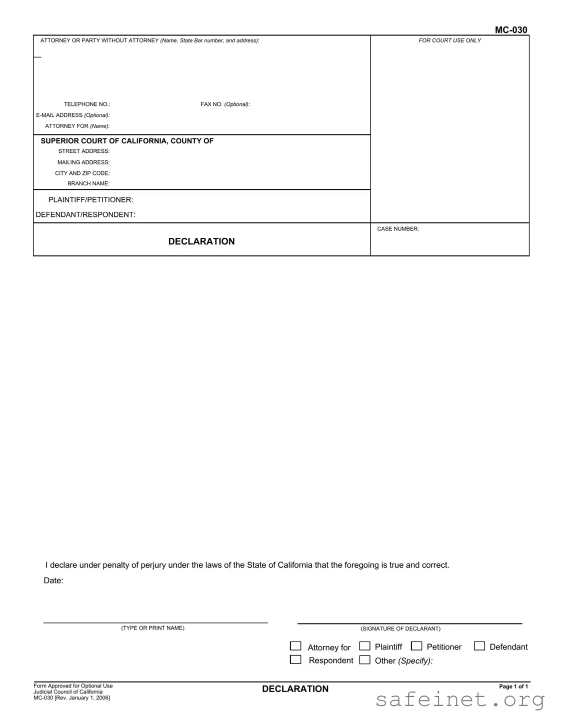 Blank Mc 030 Template