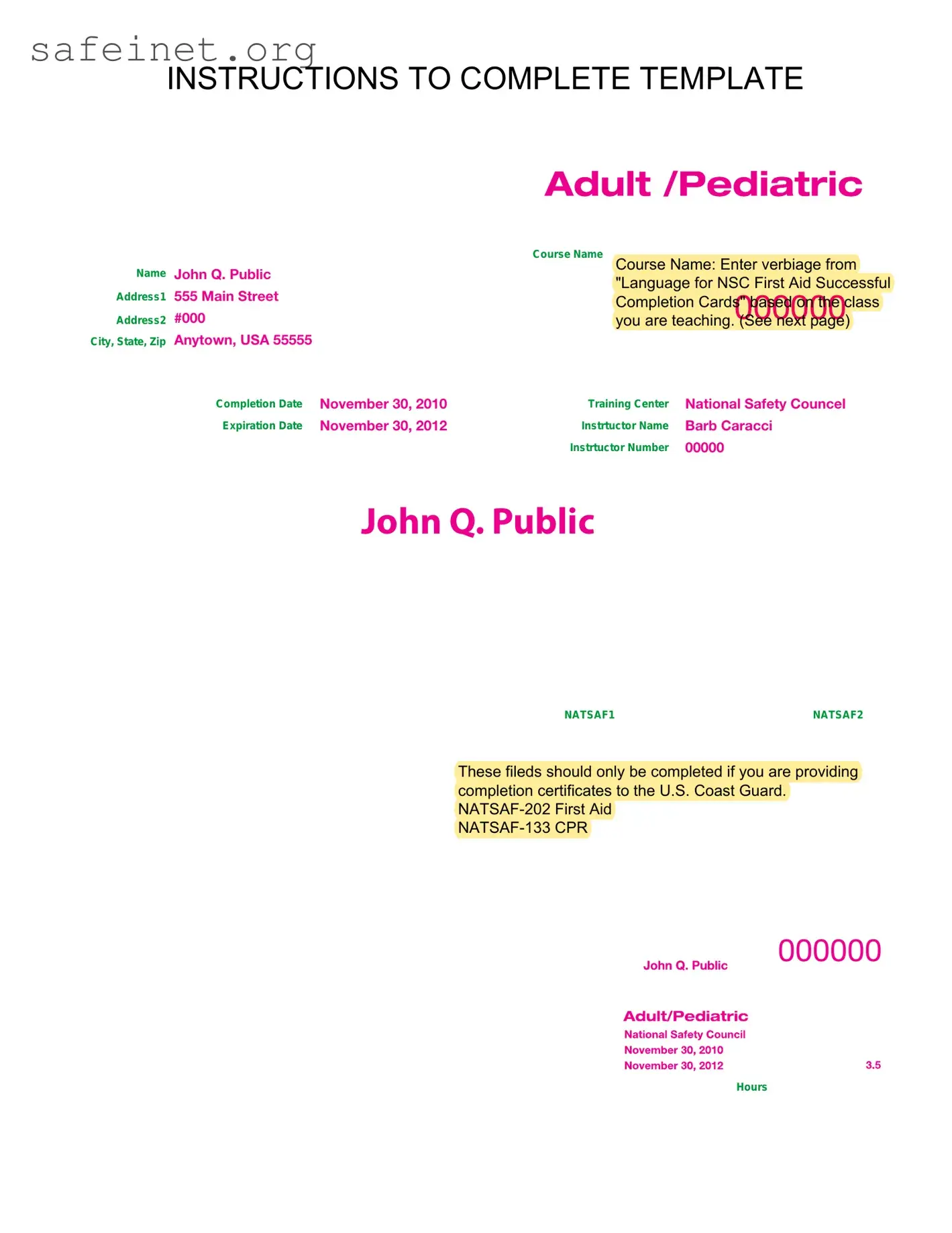 Blank Cpr Card Template