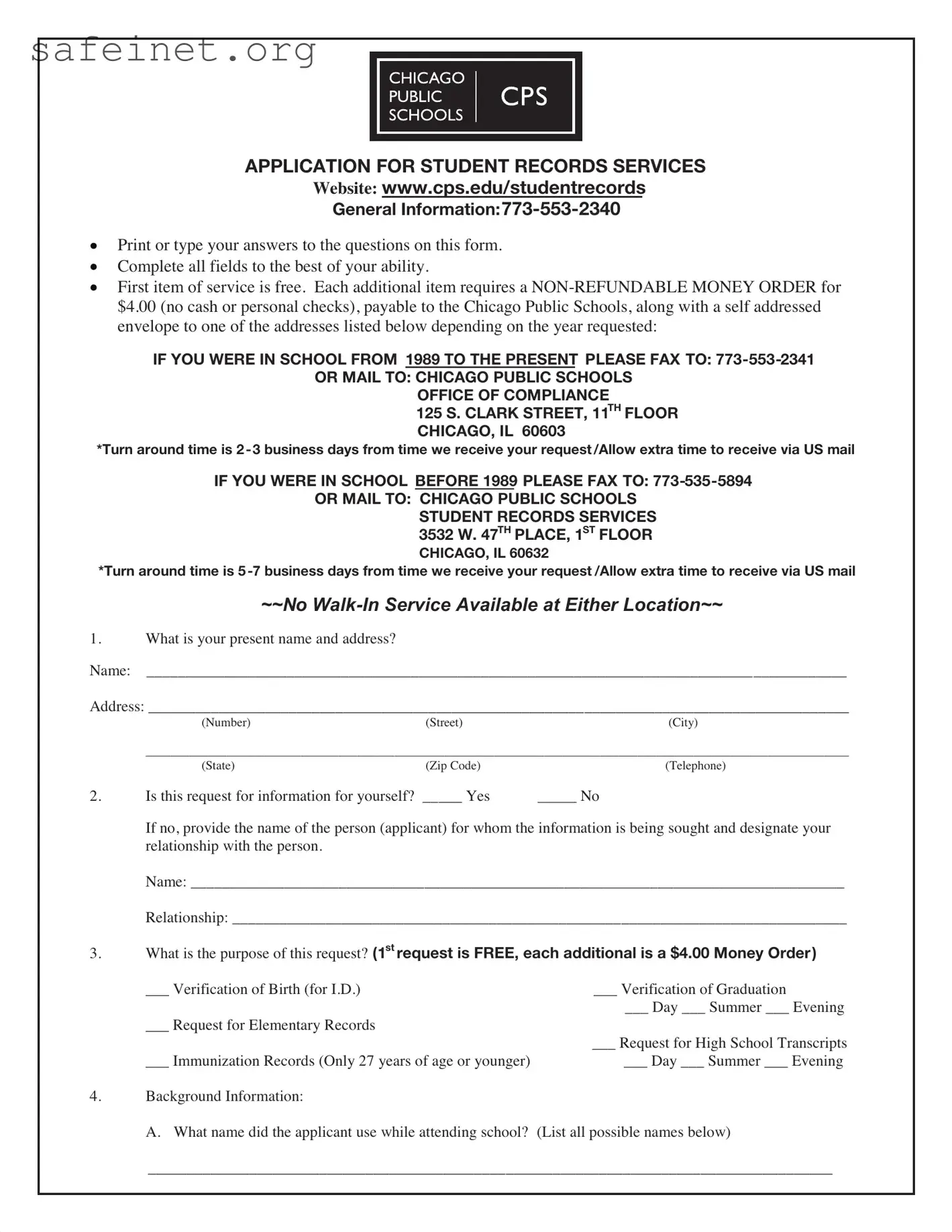 Blank Cps Transcript Request Template