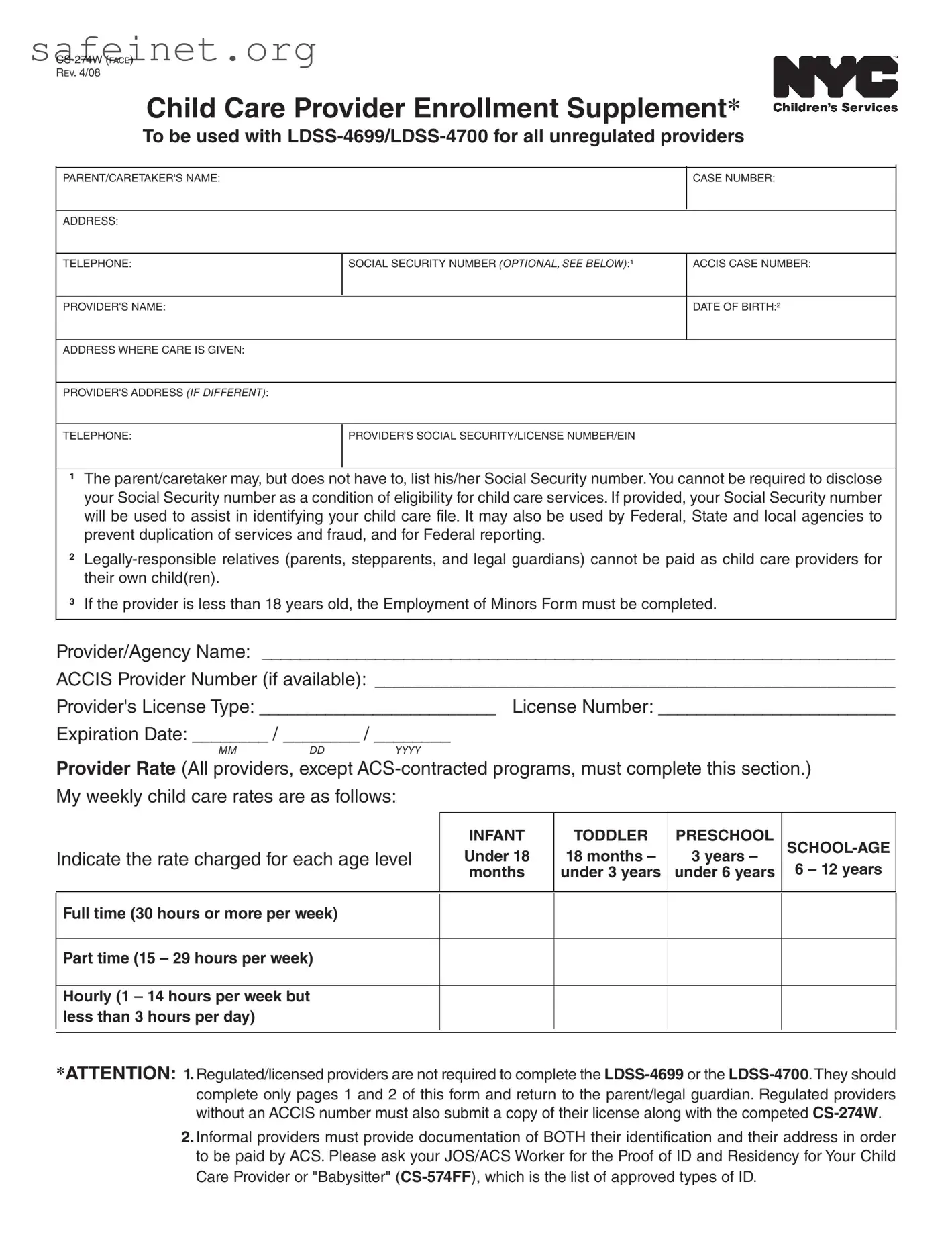 Blank Cs 274W Template