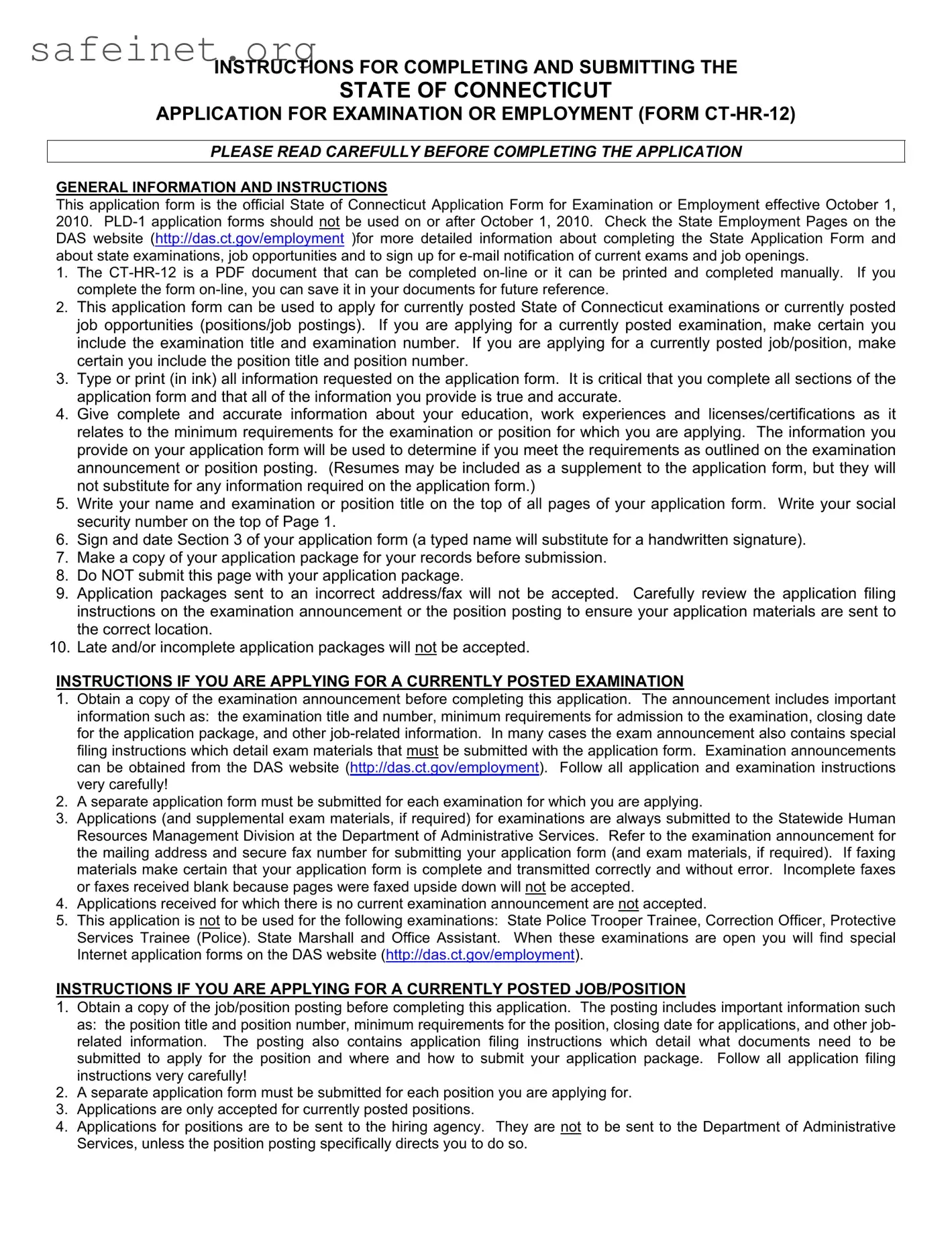 Blank Ct Hr 12 Application Template