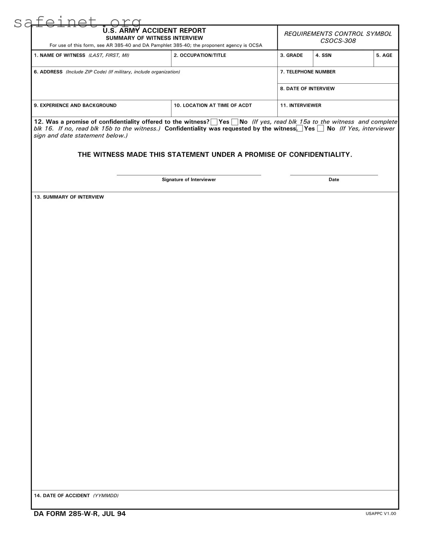 Blank Da 285 W R Template