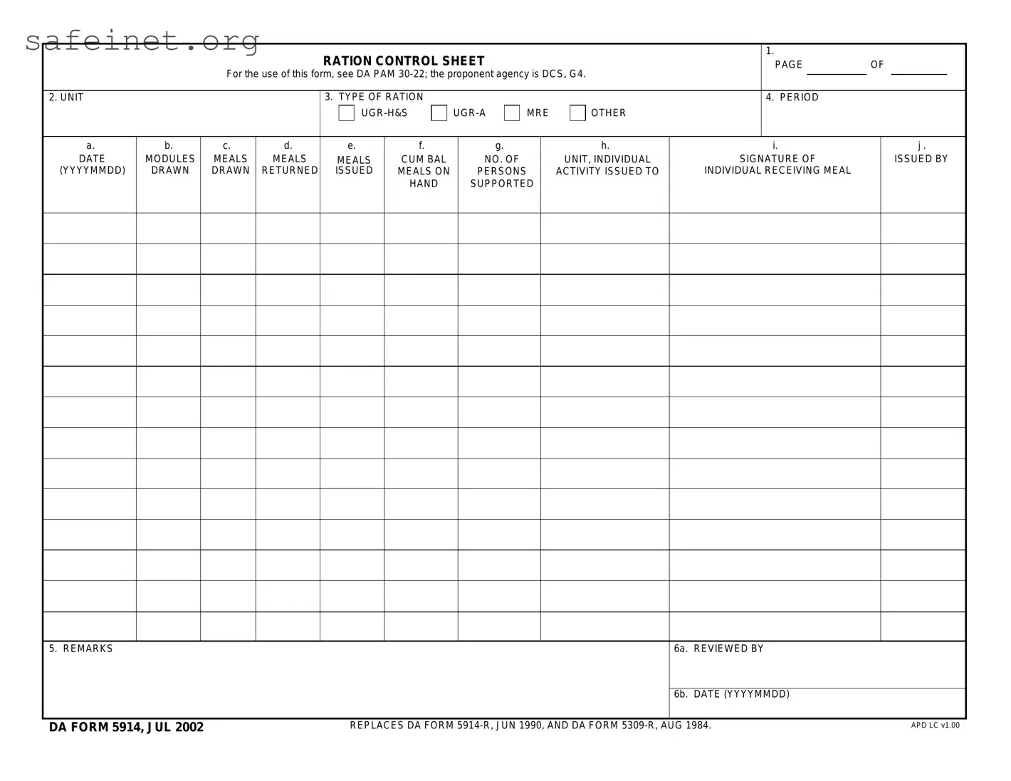 Blank Da 5914 Template