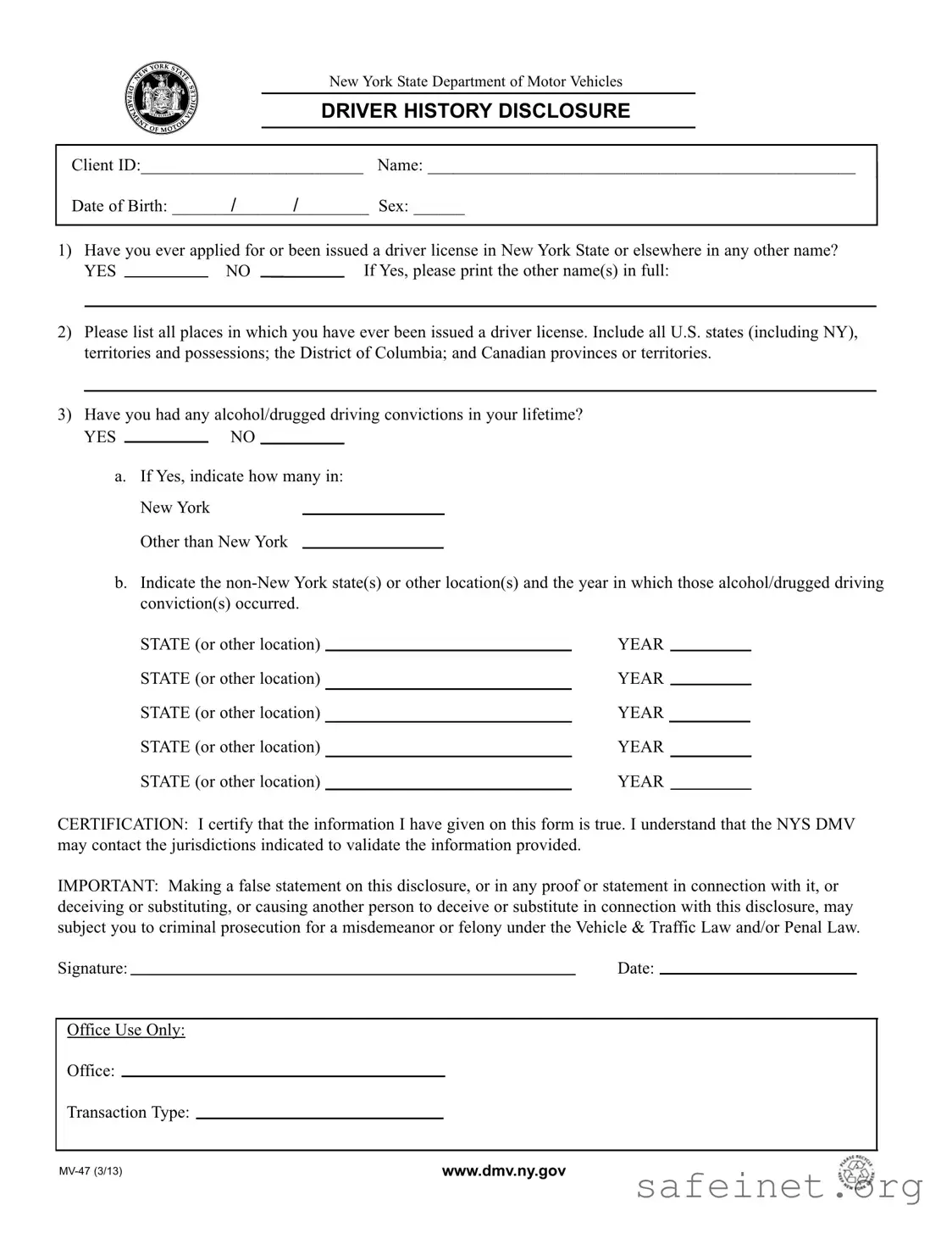 Blank Mv 47 Template
