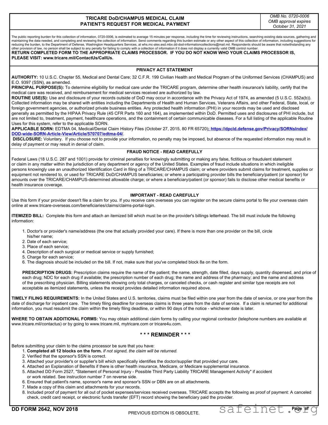 Blank Dd 2642 Template