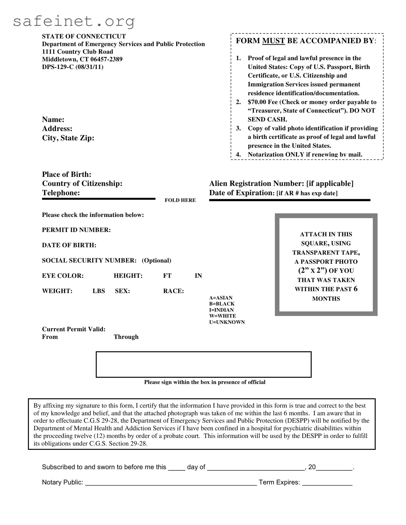 Blank Dps 129 C Template