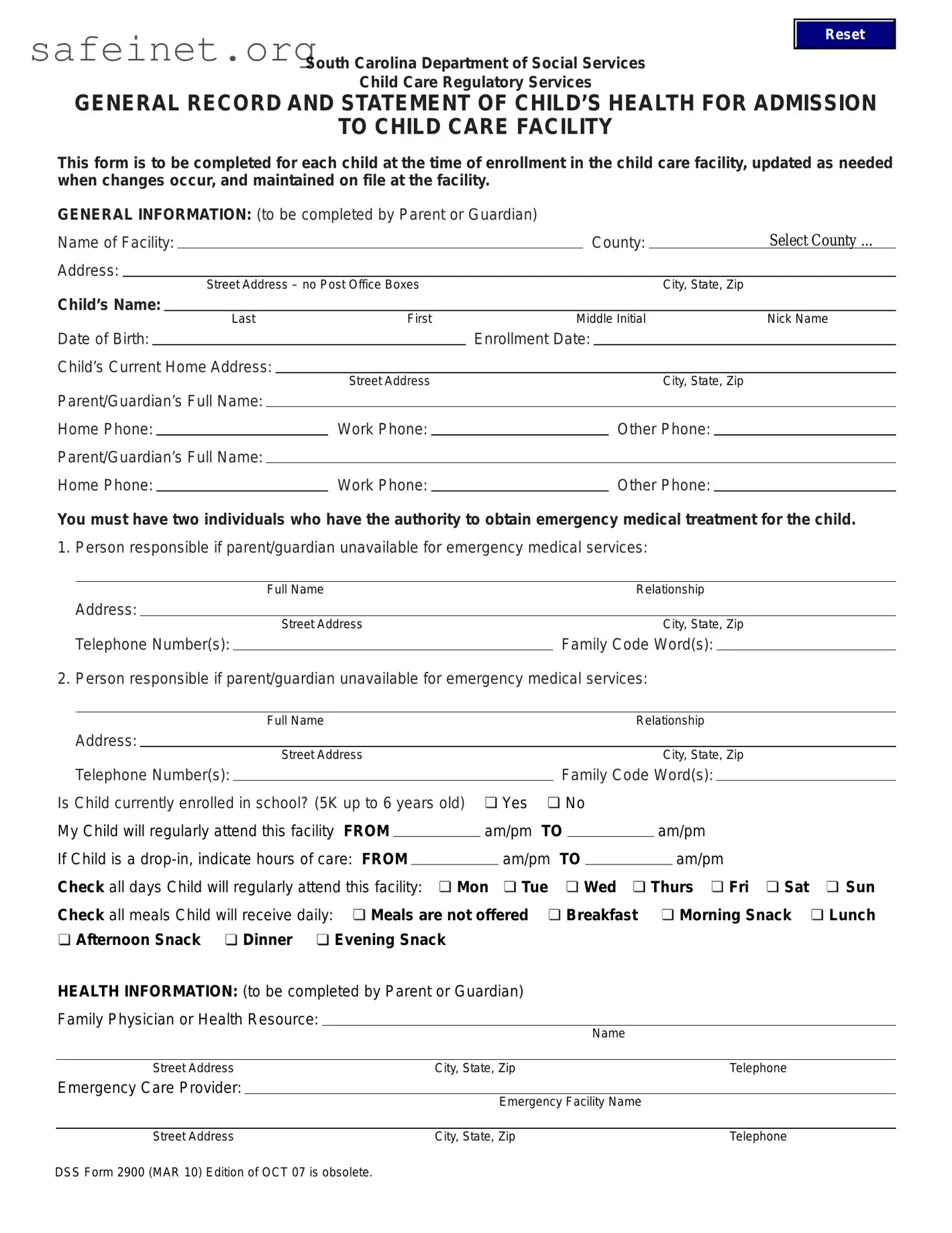 Blank Dss 2900 Template