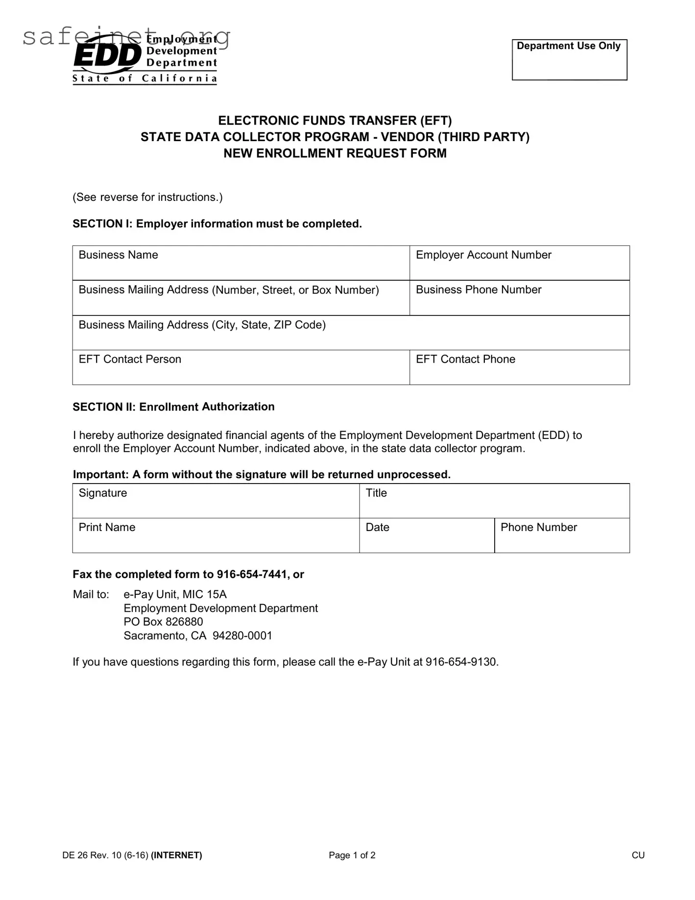 Blank Edd De 26 Template