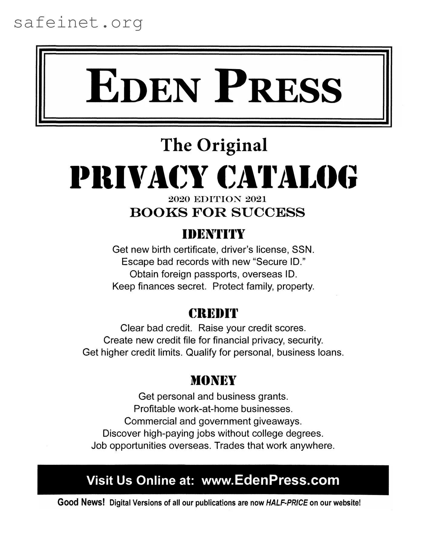Blank Eden Press Catalog Template