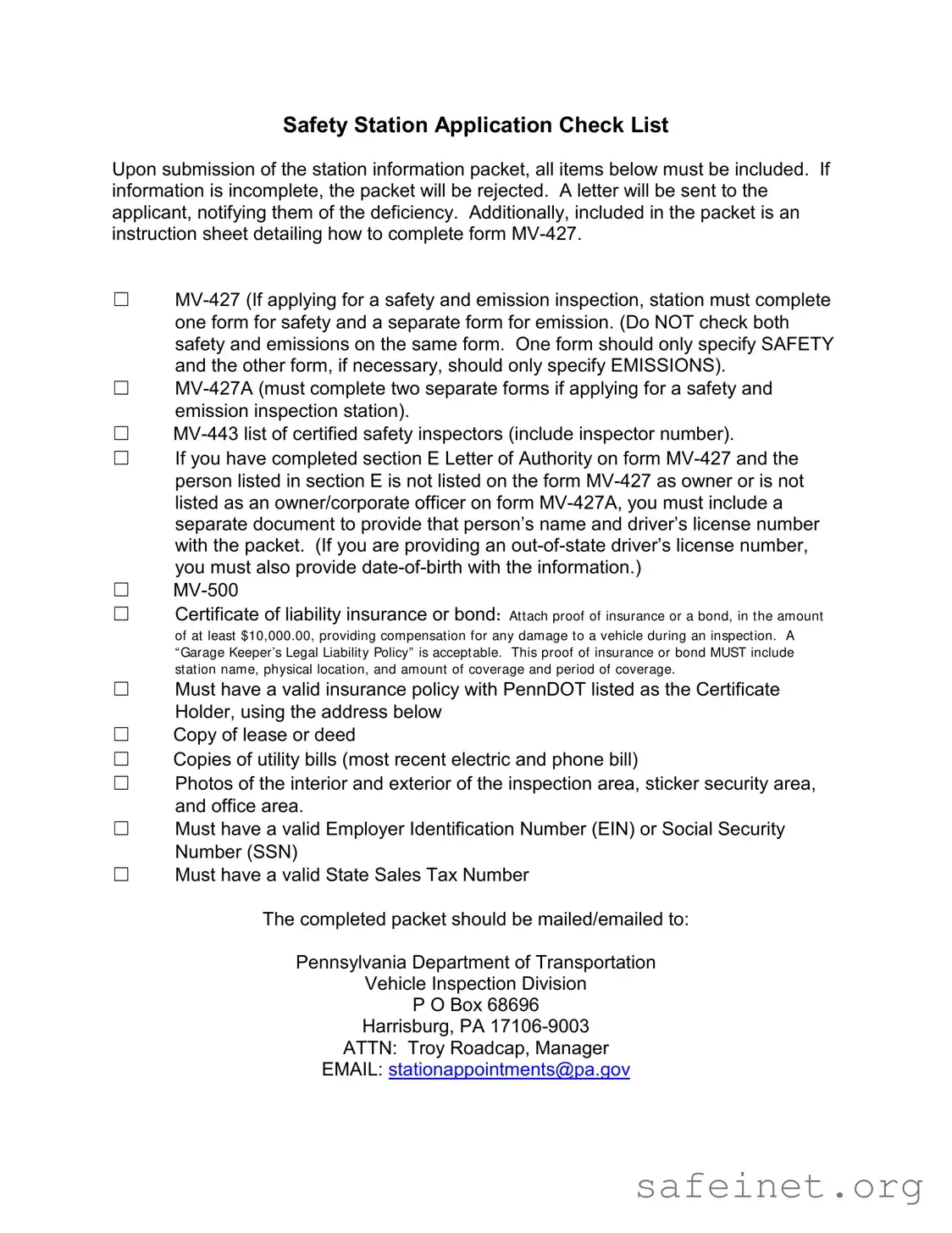 Blank Mv 427 Penndot Template