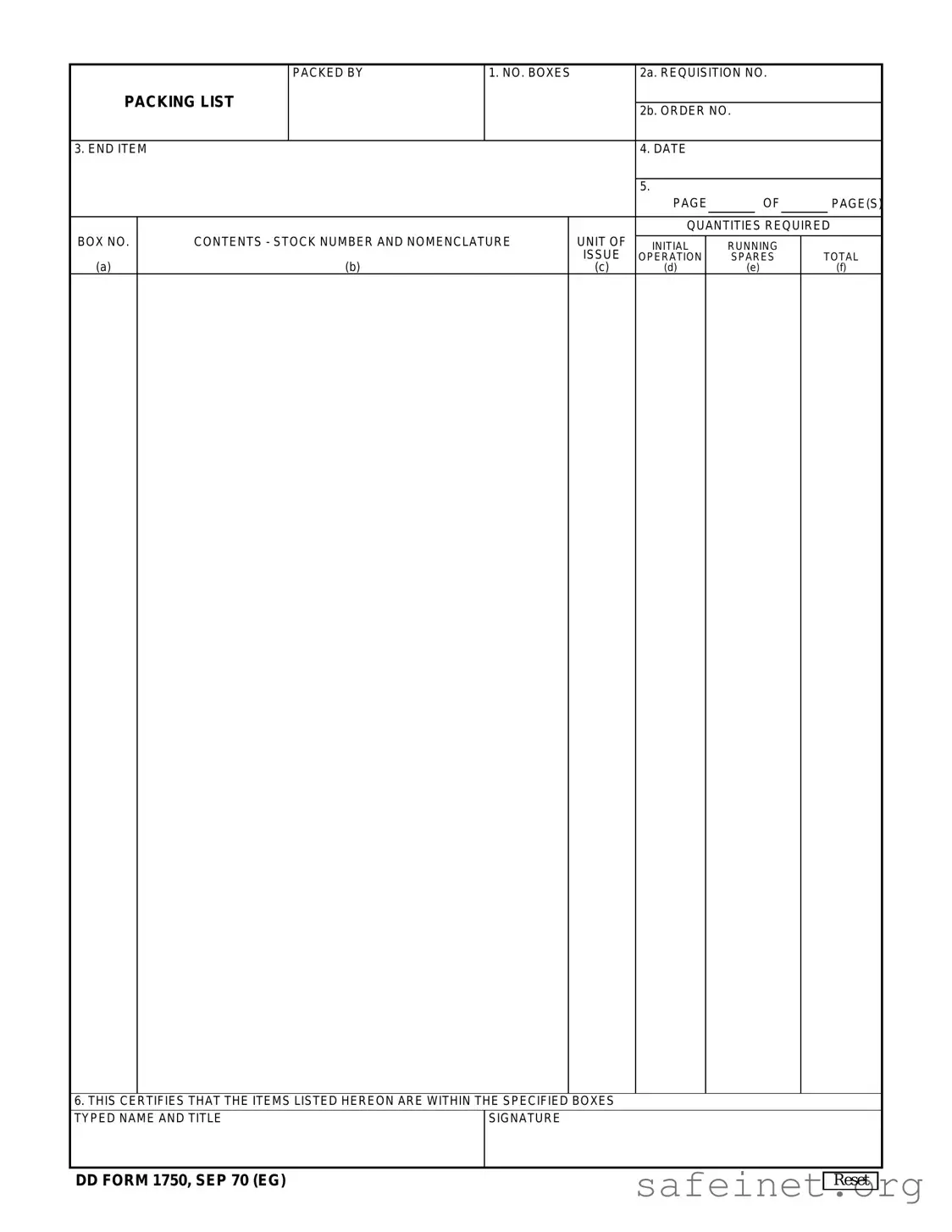 Blank Dd 1750 Template