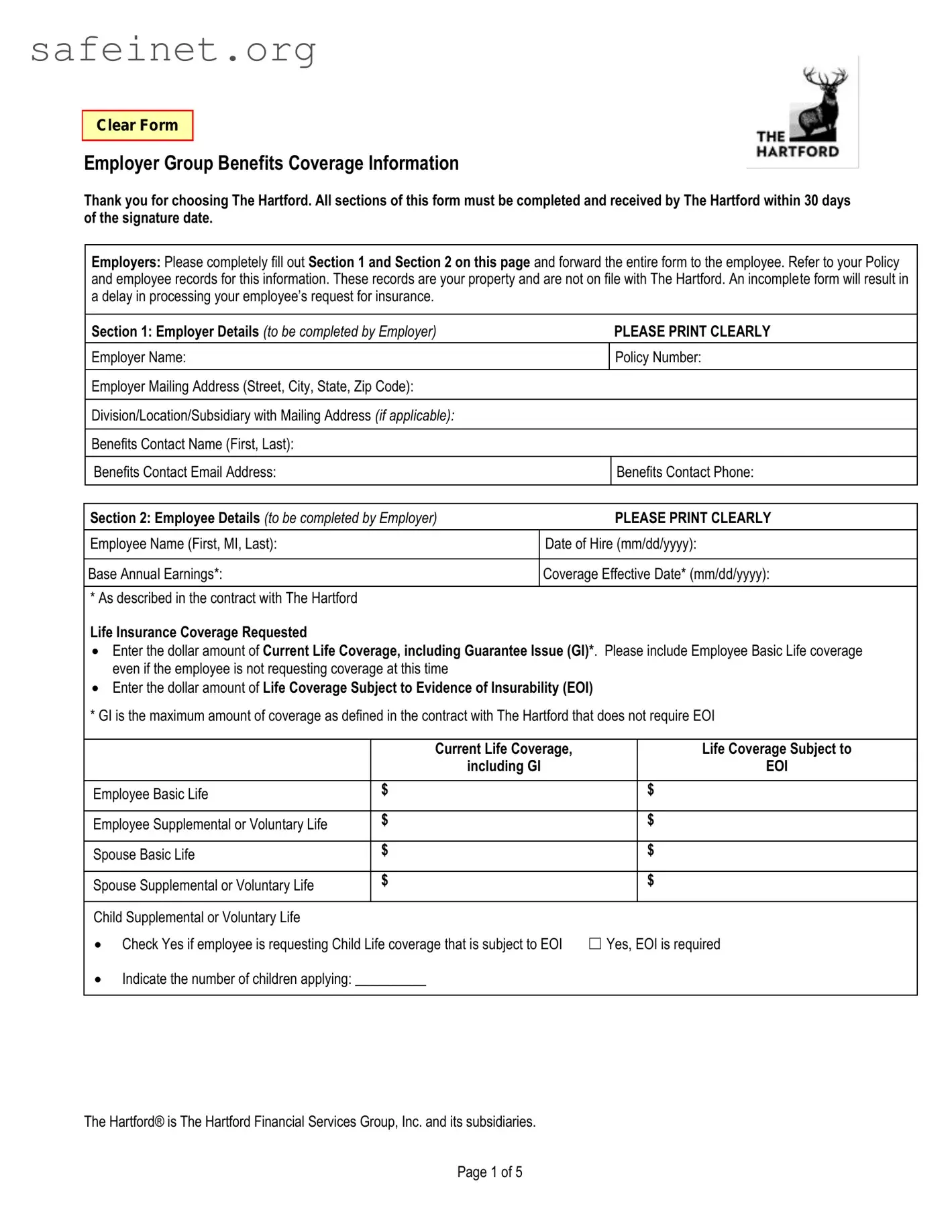 Blank Evidence Of Insurance Template