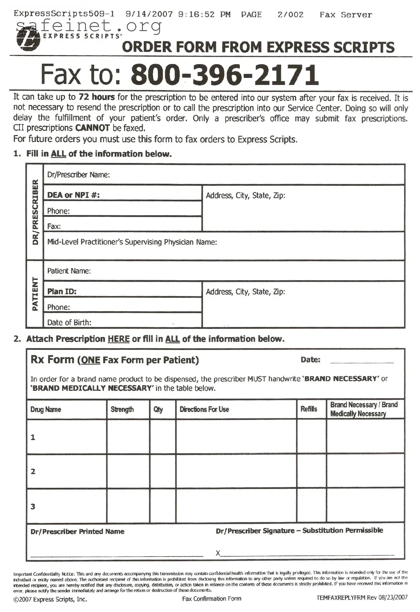 Blank Express Scripts Template