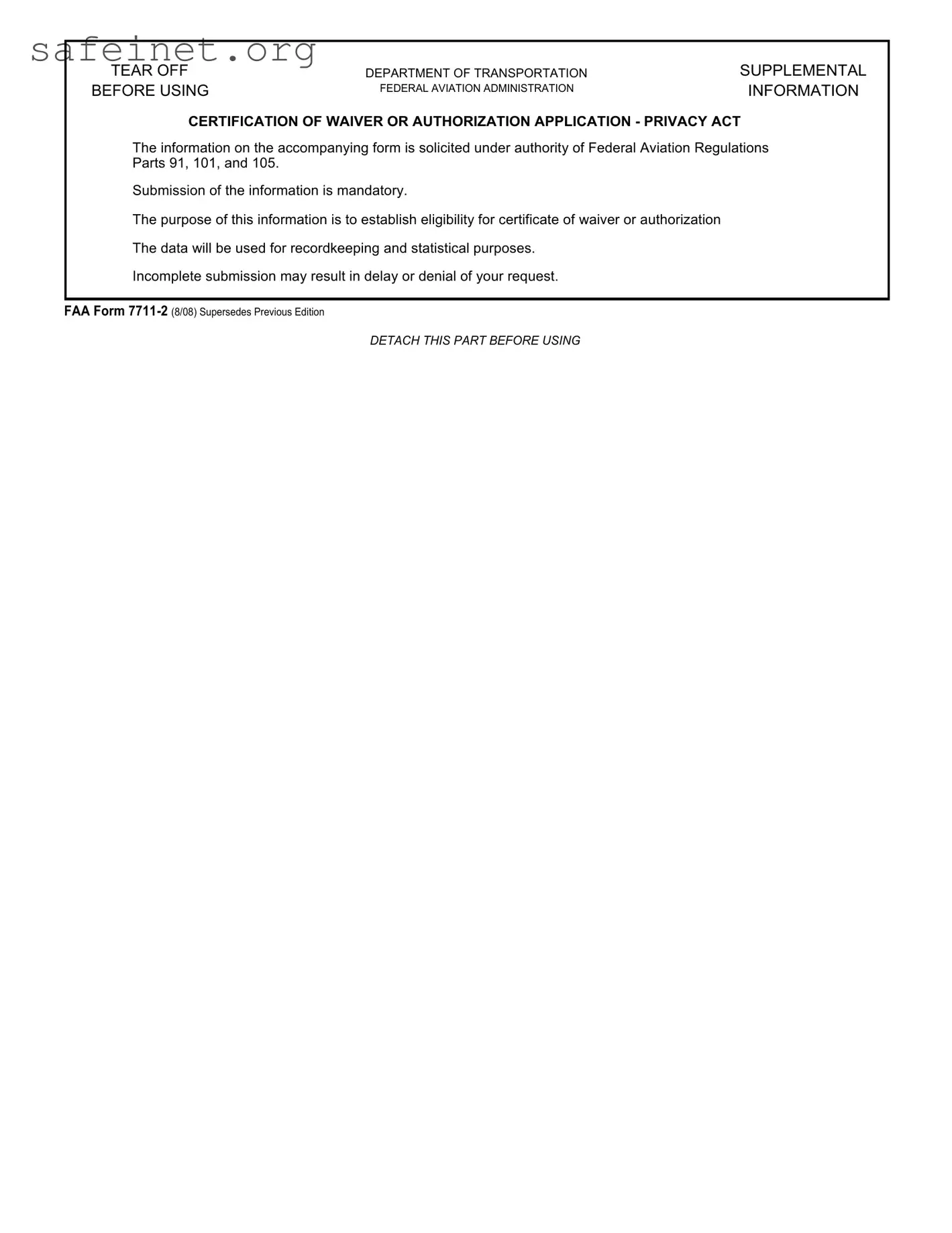 Blank Faa 7711 2 Template