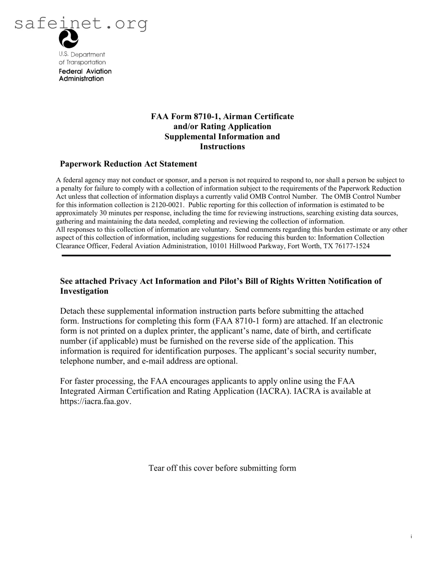Blank Faa 8710 1 Template