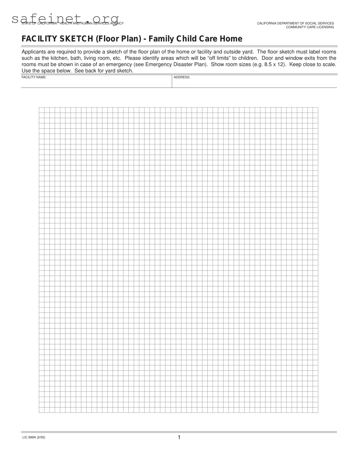 Blank Family Child Care Application Template