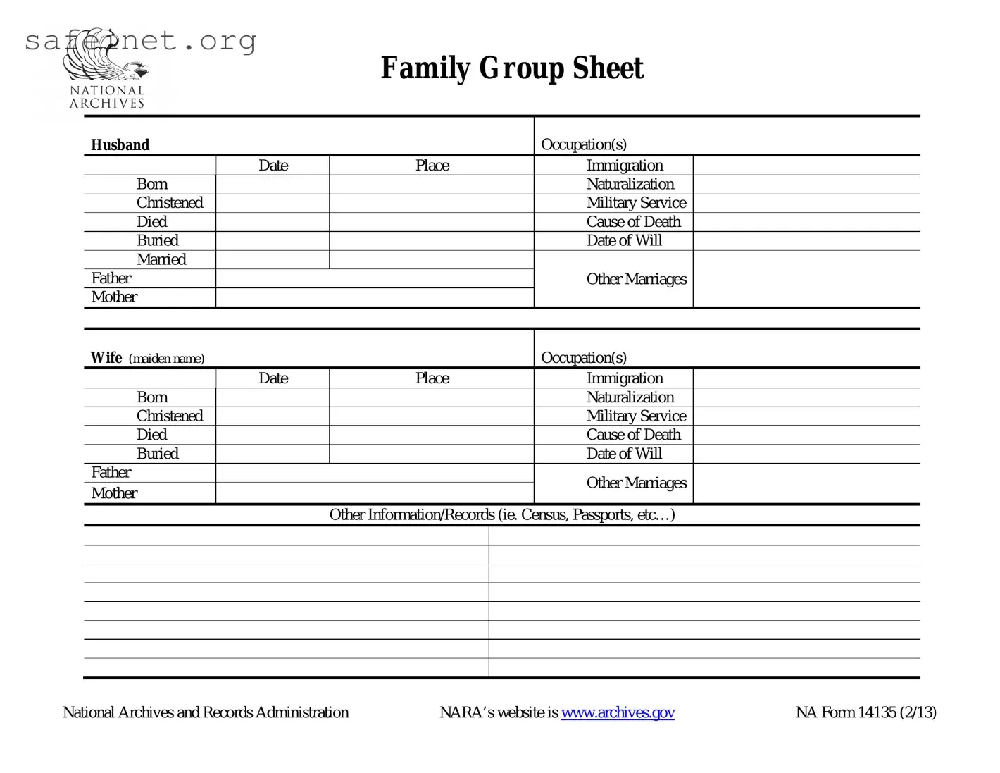 Blank Family Tree Template