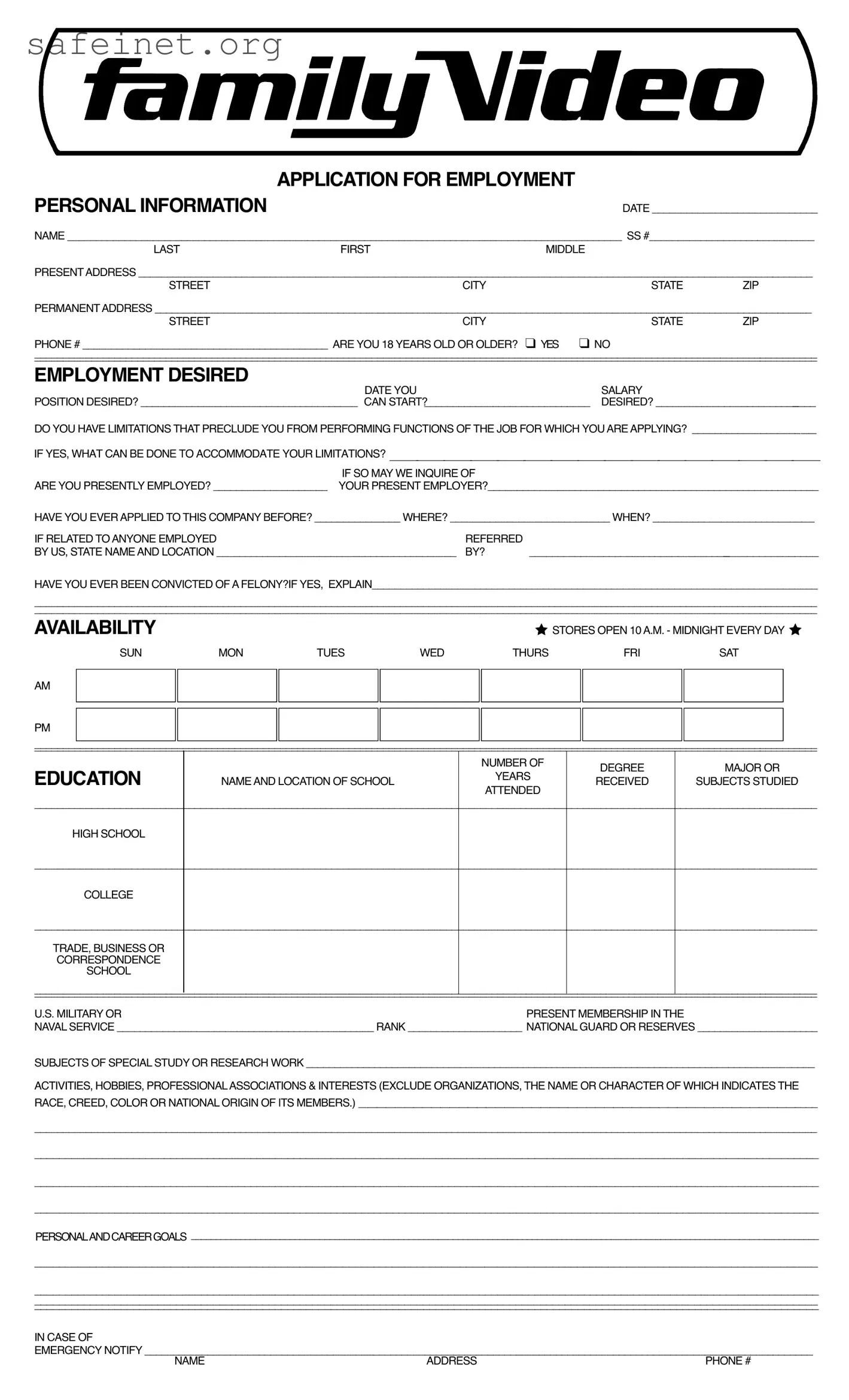 Blank Family Video Application Template