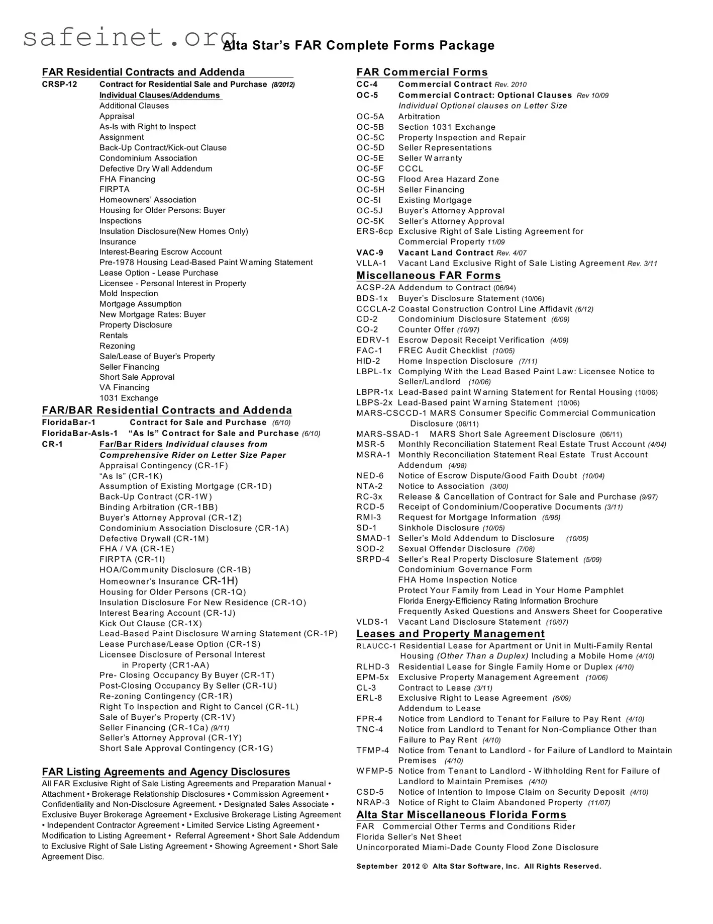 Blank Far Contract Template