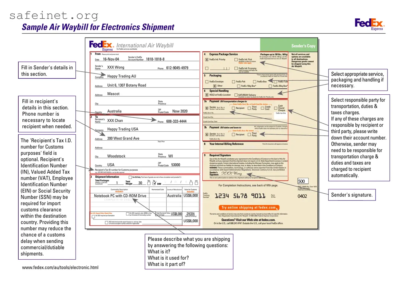 Blank Fedex Awb Template