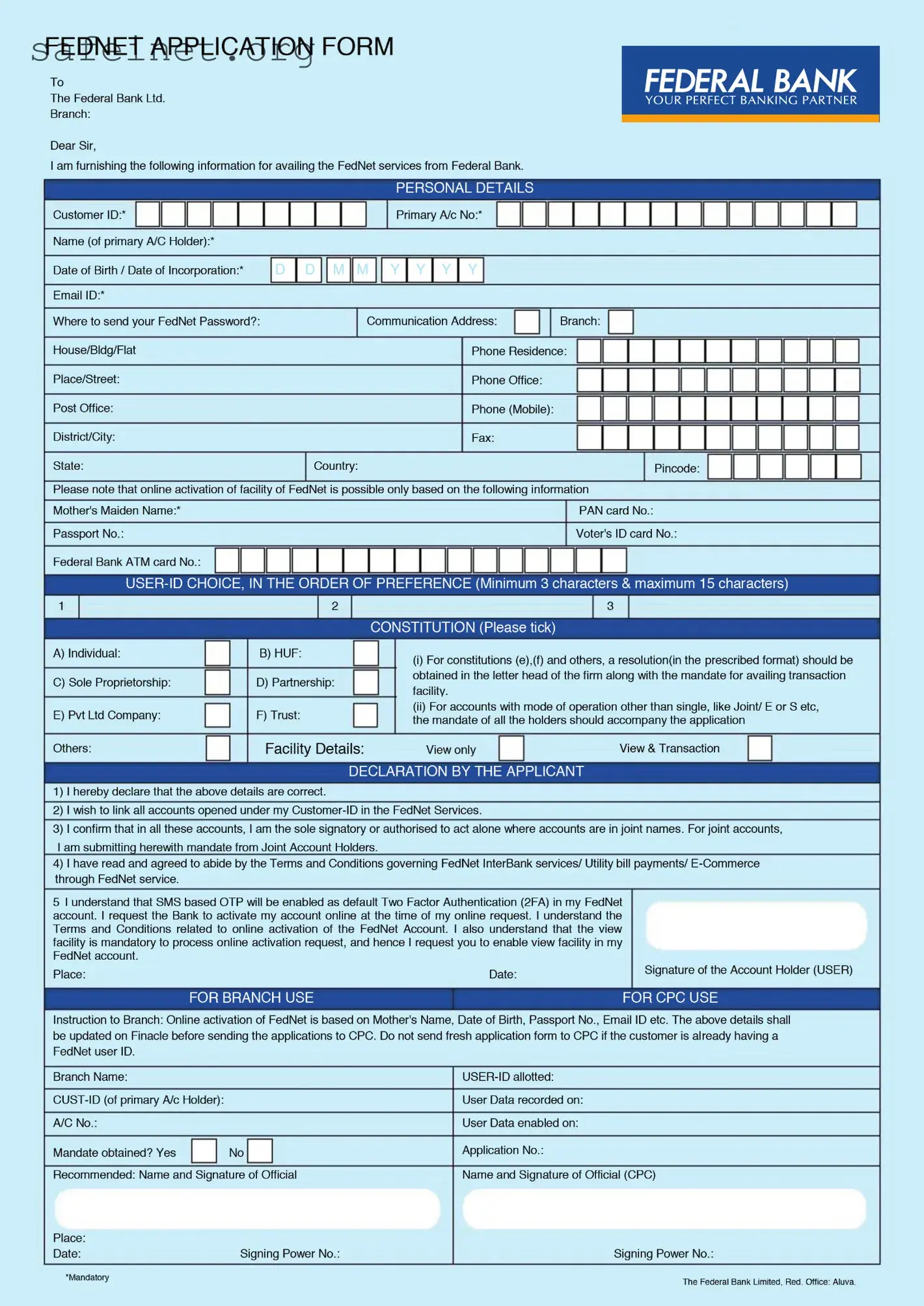 Blank Fednet Application Template