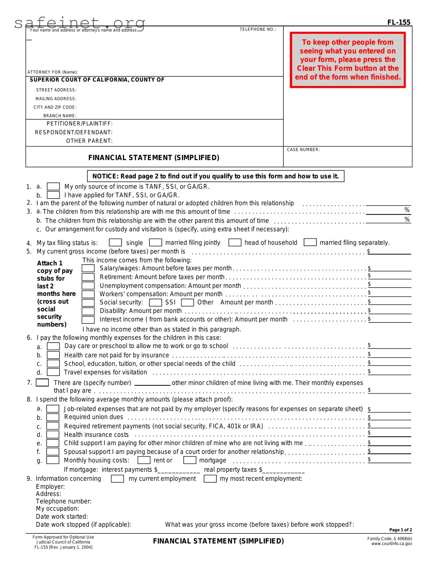 Blank Fl 155 Template
