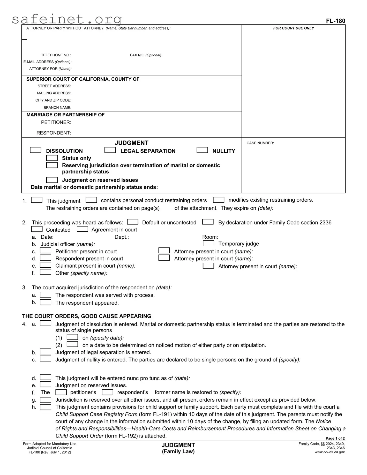 Blank Fl 180 Template