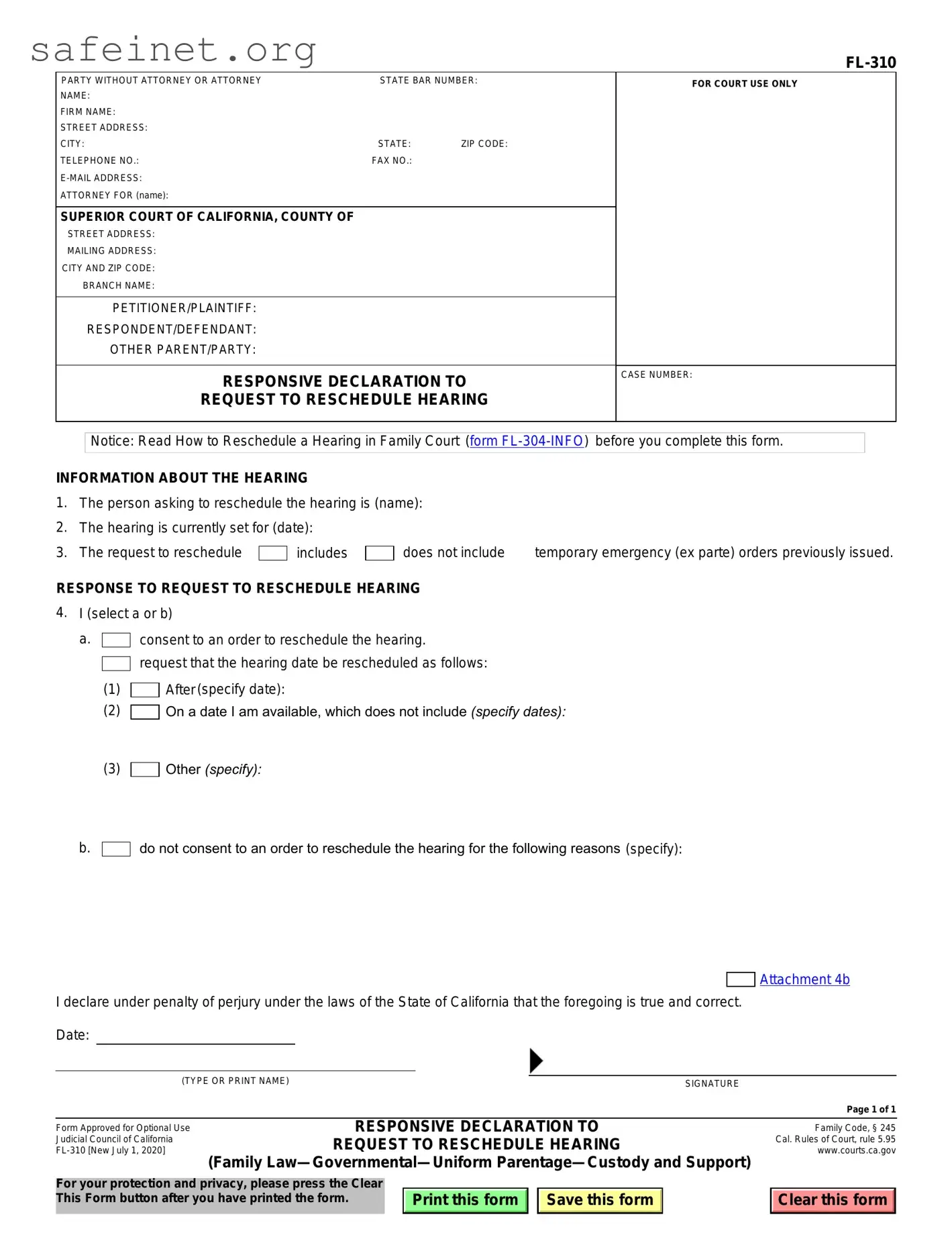 Blank Fl 310 Template