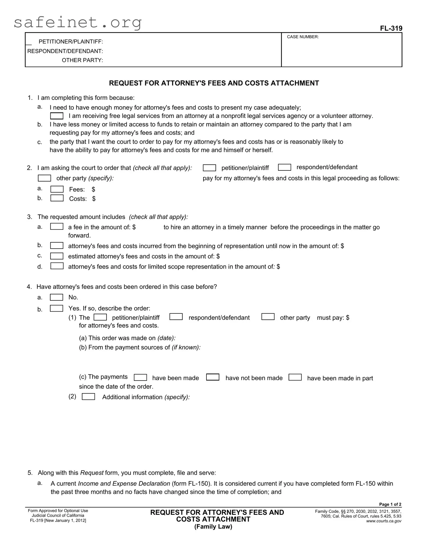 Blank Fl 319 Template