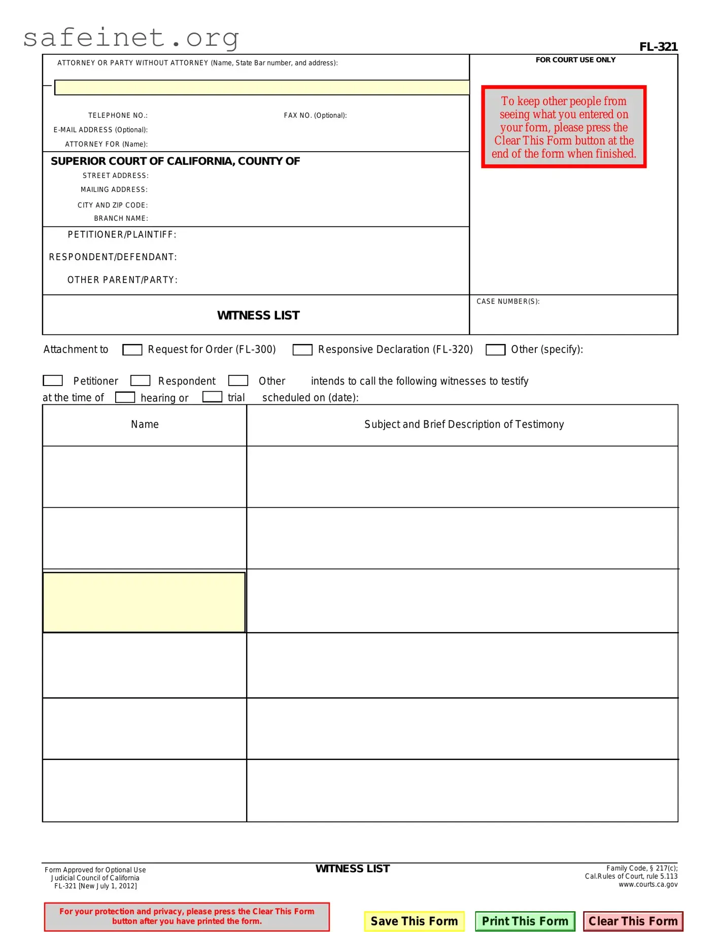 Blank Fl 321 Template