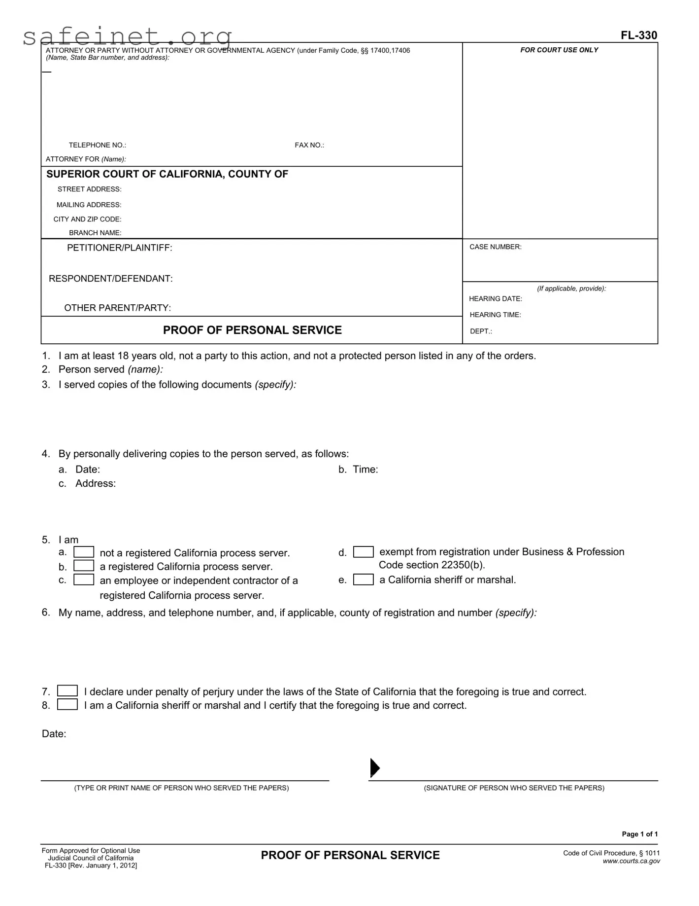 Blank Fl 330 Template