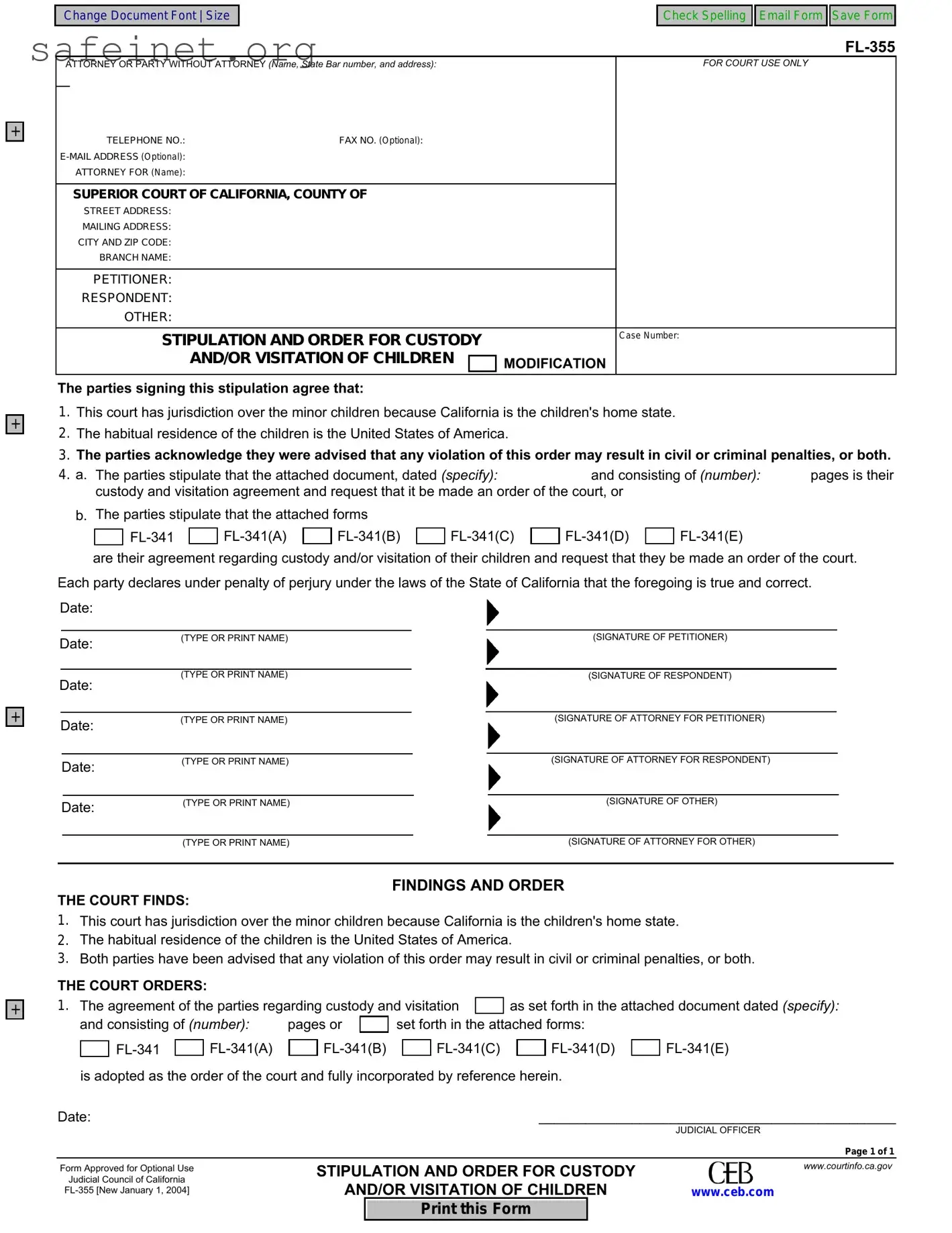 Blank Fl 355 Template