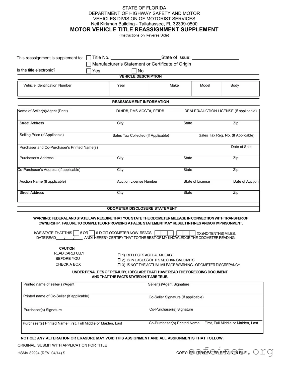 Blank Hsmv 82994 Template