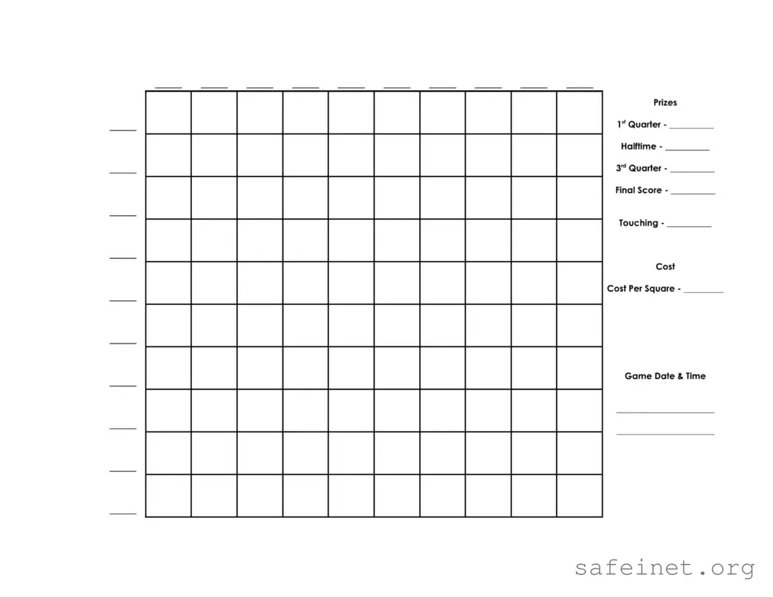 Blank Football Pool Template